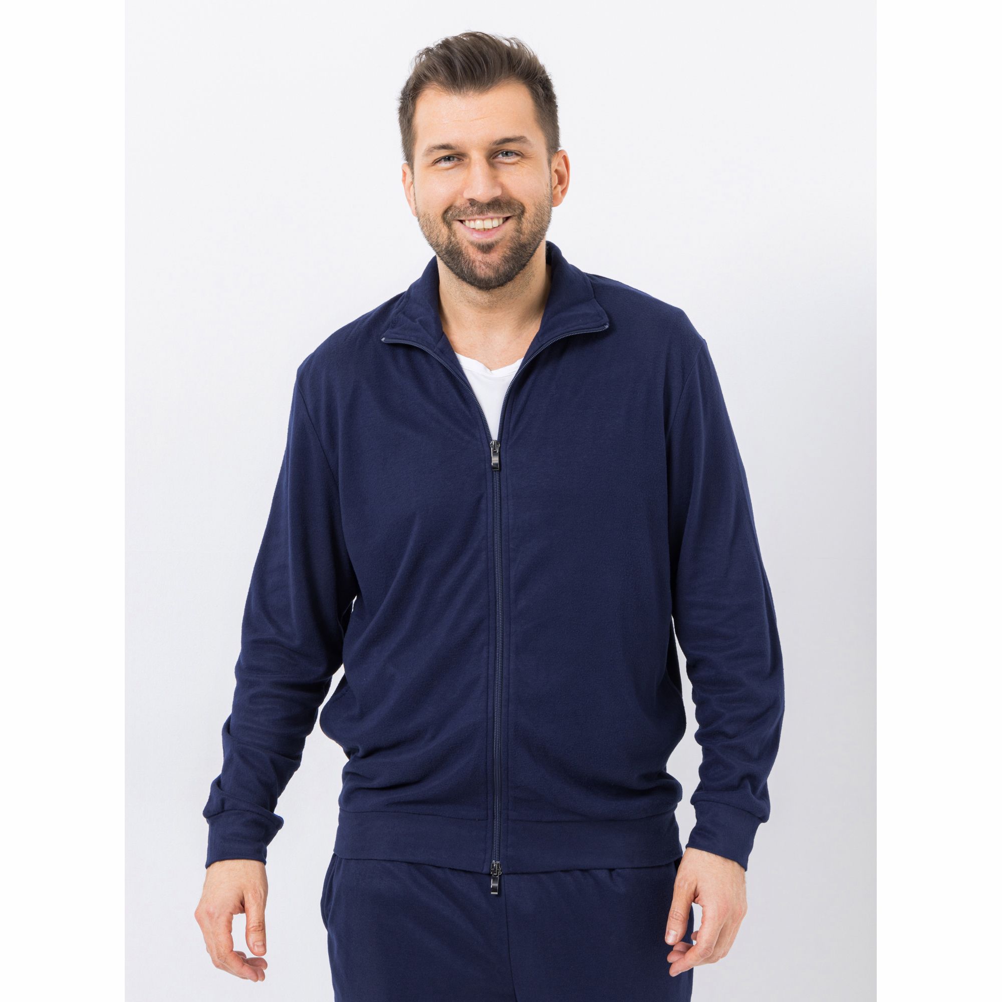 MEN'S TOUCH Jacke, 1/1-Arm 2-Wege-Reißverschluss Seitentaschen Stehkragen