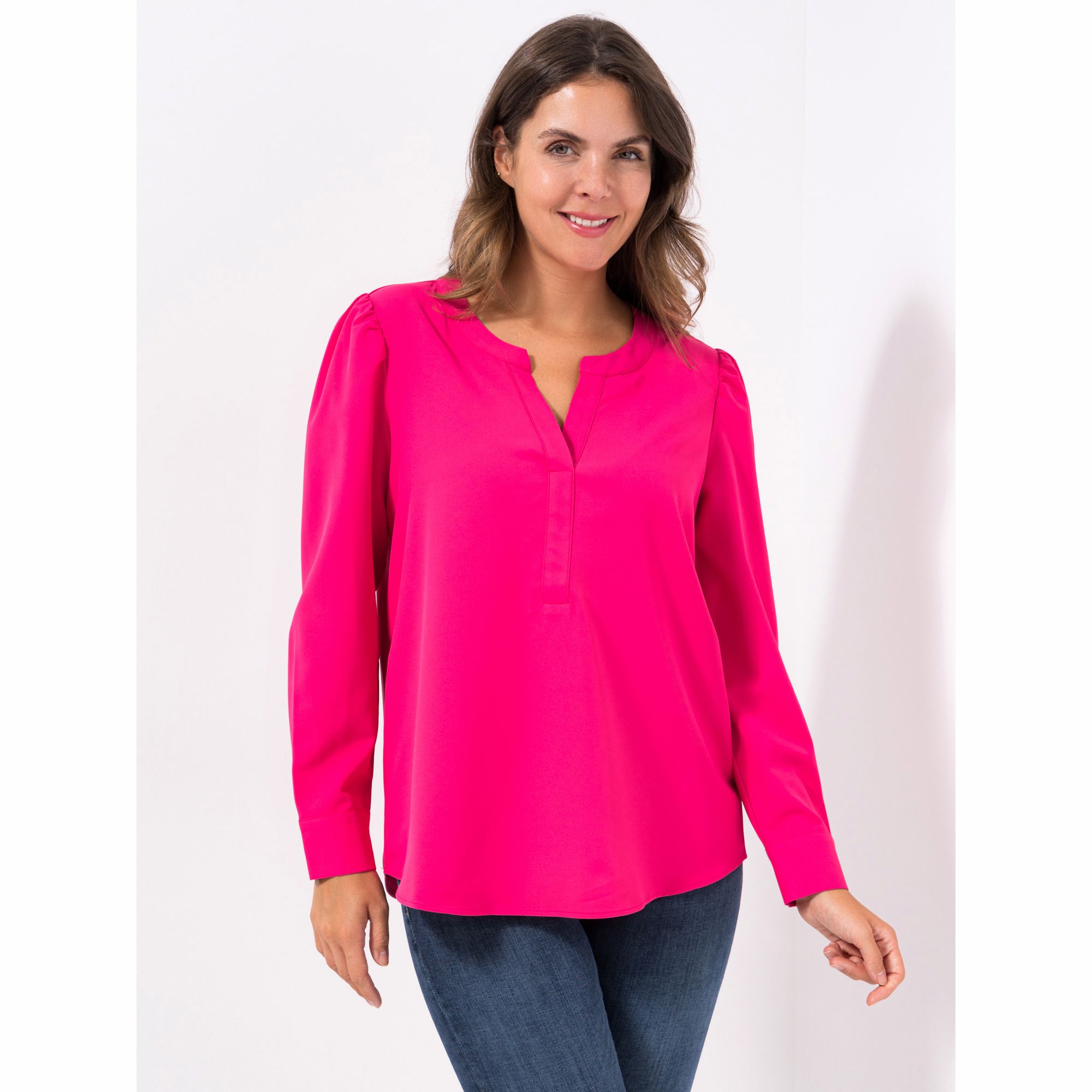 VIA MILANO Bluse, 1/1-Arm Manschette Blende figurumspielend