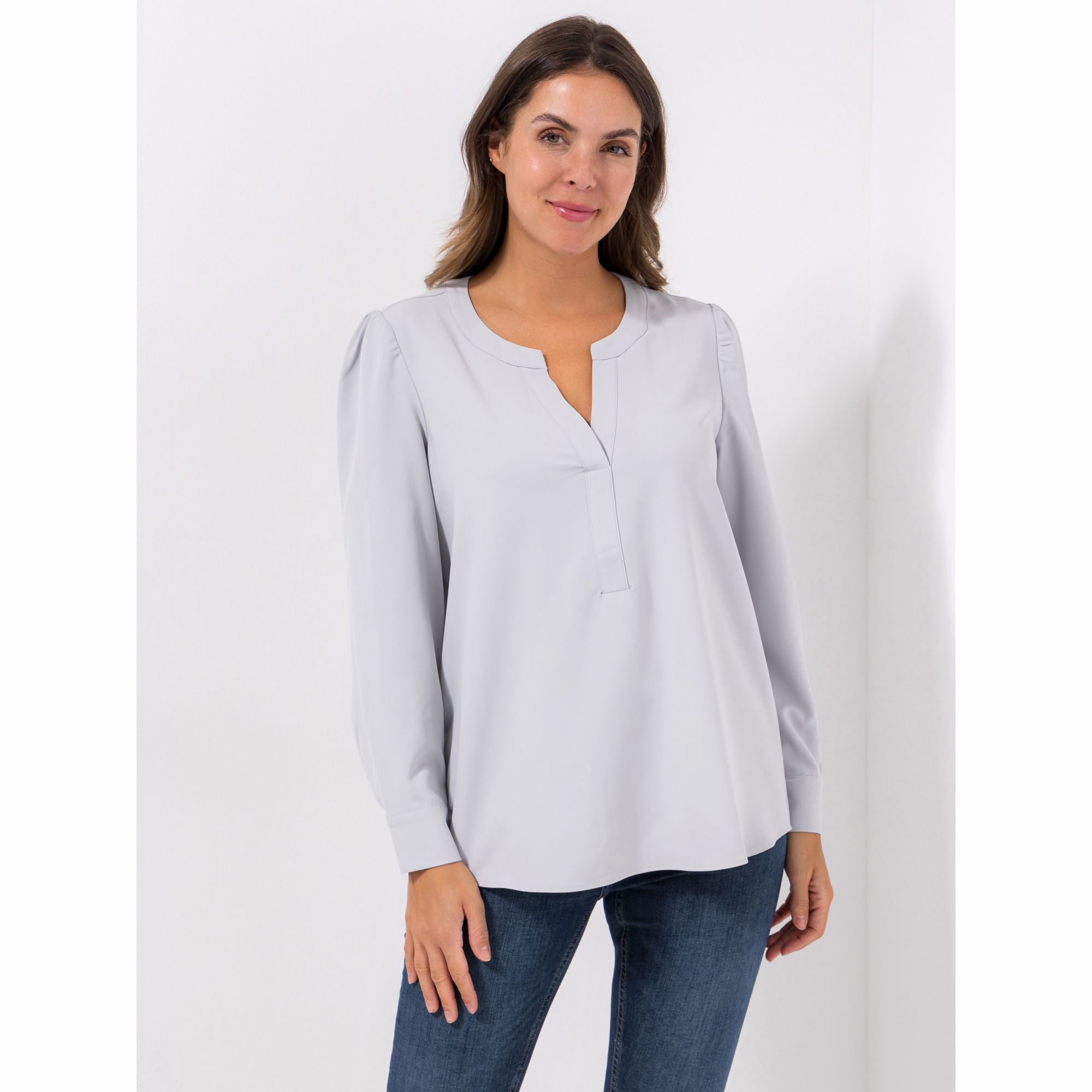 VIA MILANO Bluse, 1/1-Arm Manschette Blende figurumspielend