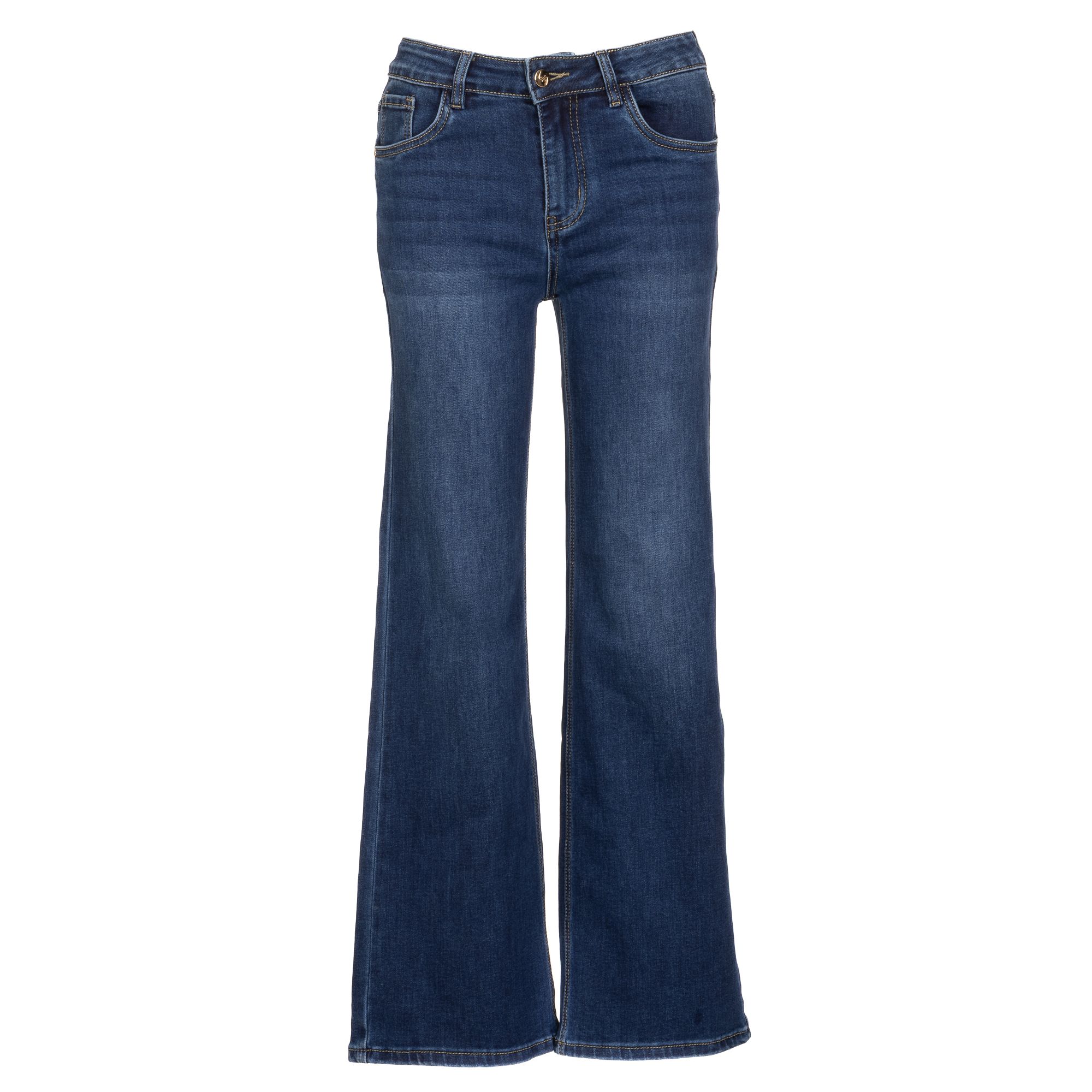 VIA MILANO Jeans lange Form 5-Pocket-Style weiter Beinverlauf