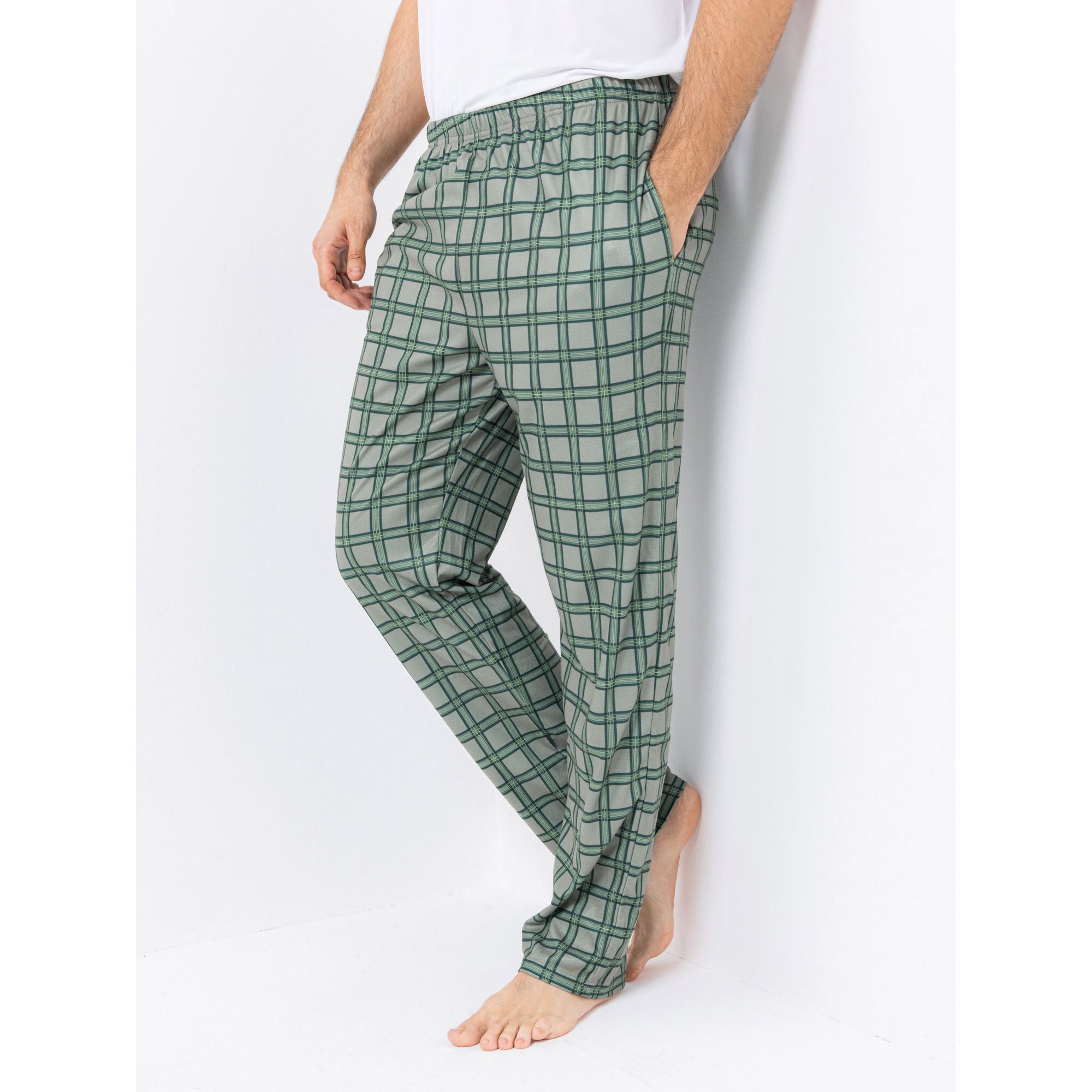 MEN'S TOUCH Pyjama Hose 1/1-Länge Mikrofaser Rundumdehnbund