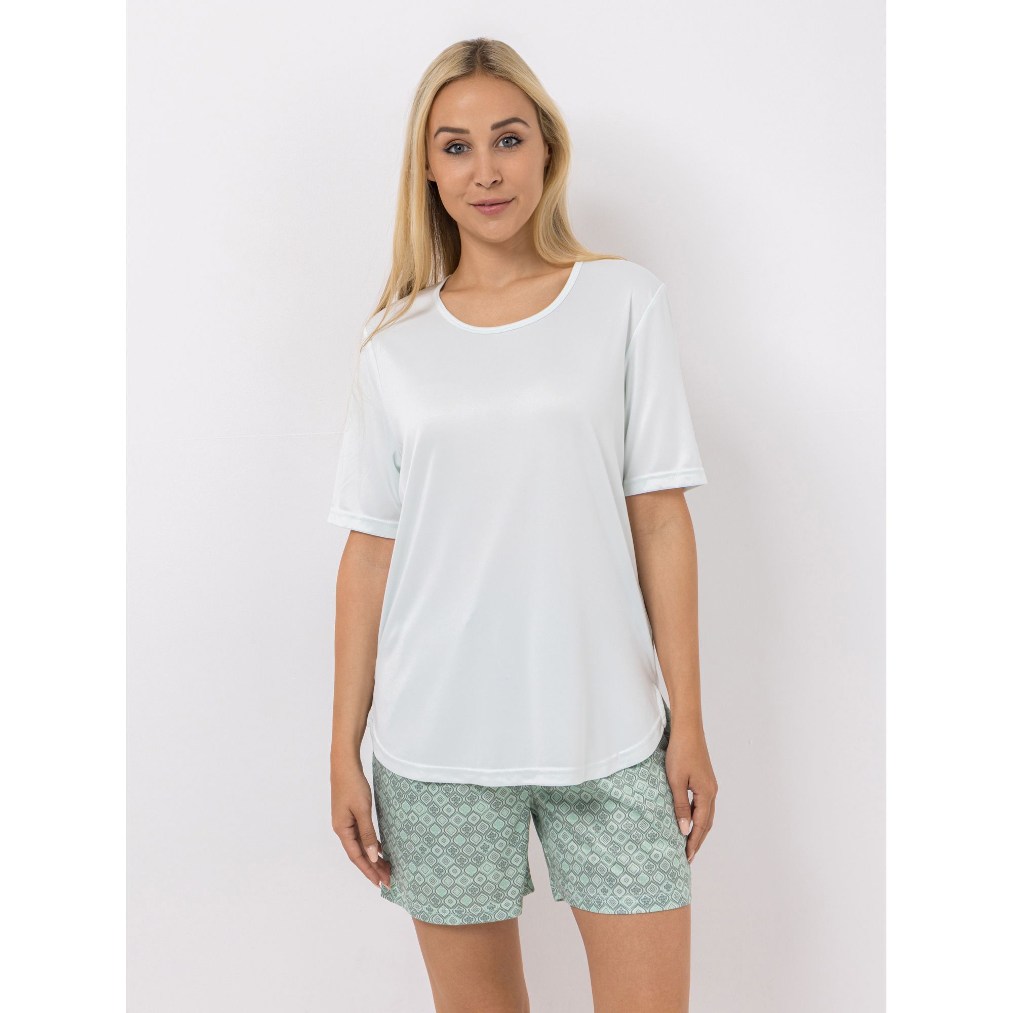 JERYMOOD HOMEWEAR Pyjama Set, 1/2-Arm Shorts Mikrofaser uni&bedruckt