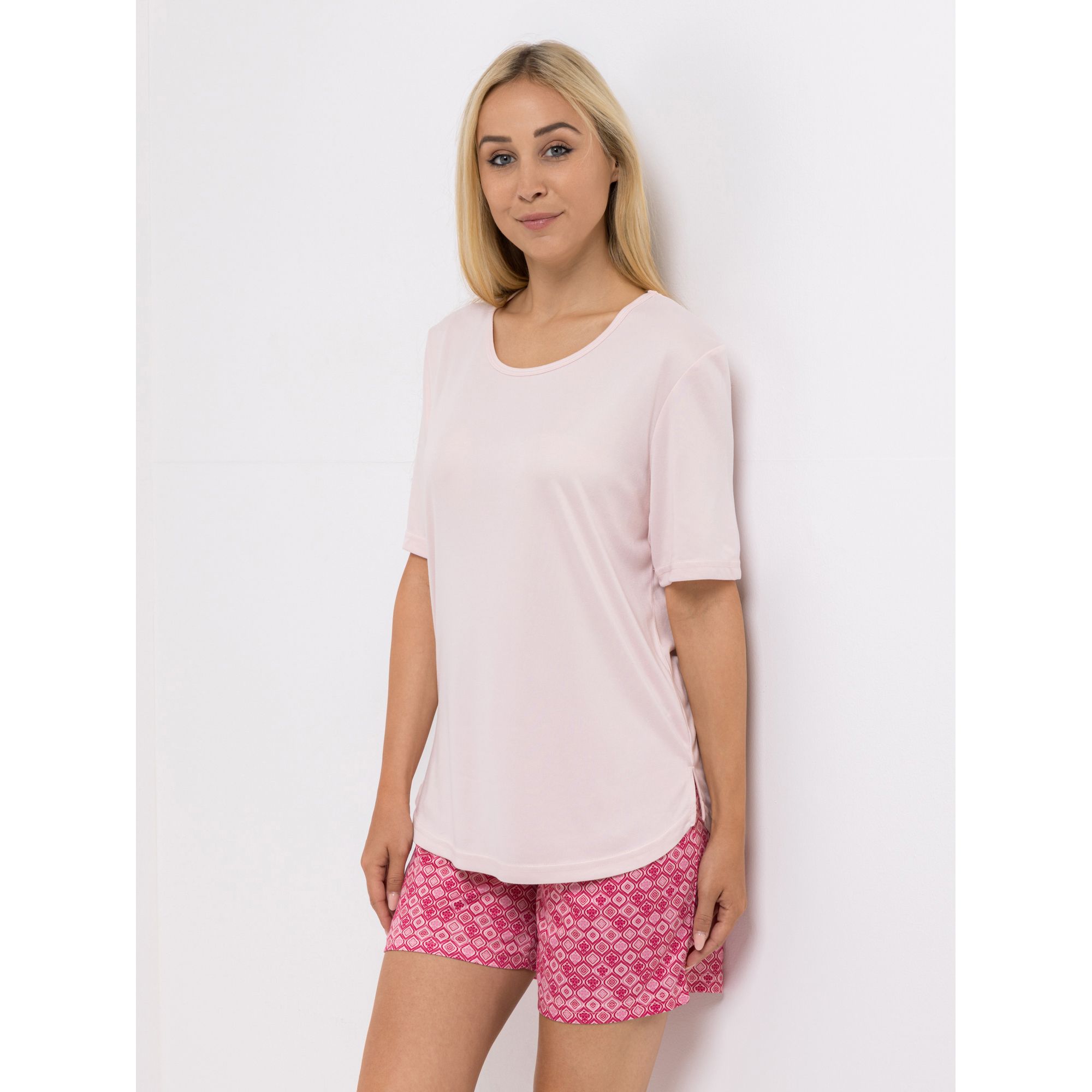 JERYMOOD HOMEWEAR Pyjama Set, 1/2-Arm Shorts Mikrofaser uni&bedruckt