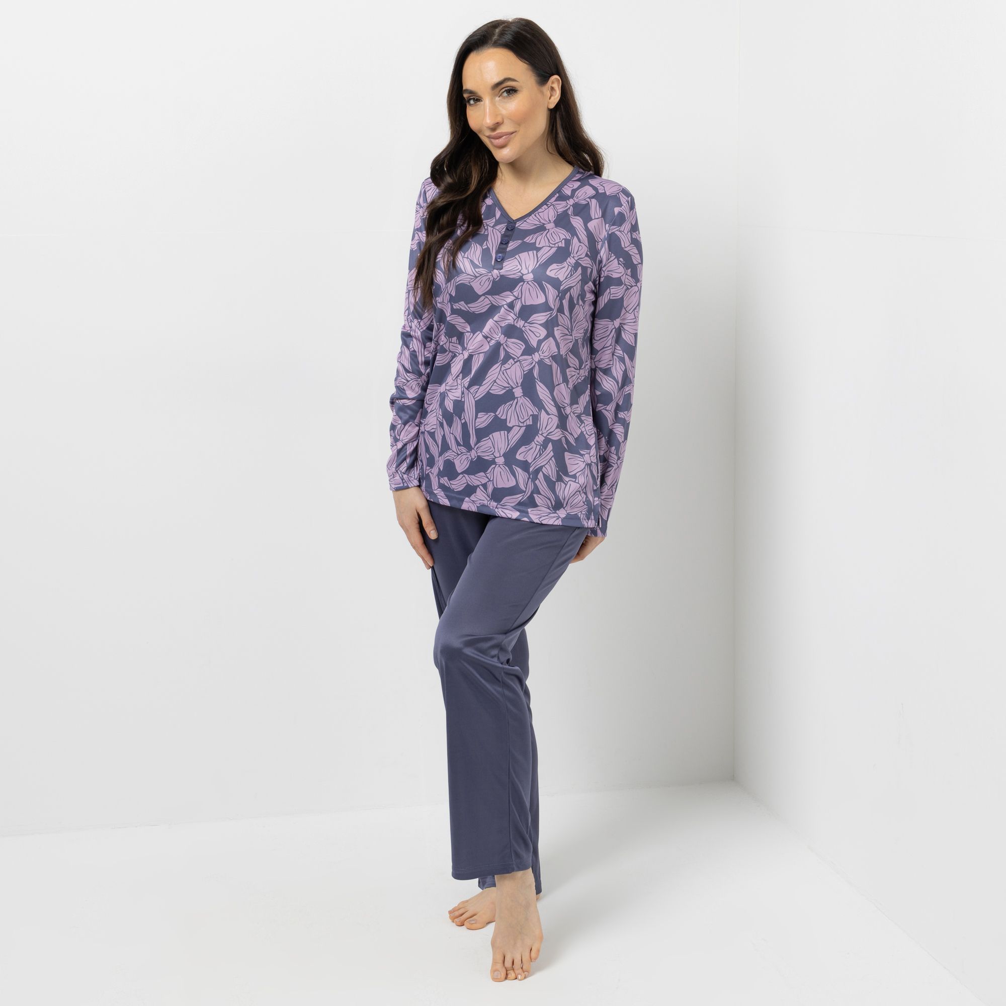 LITTLE ROSE Pyjama Mikrofaser Shirt, 1/1-Arm Hose, 1/1-Länge