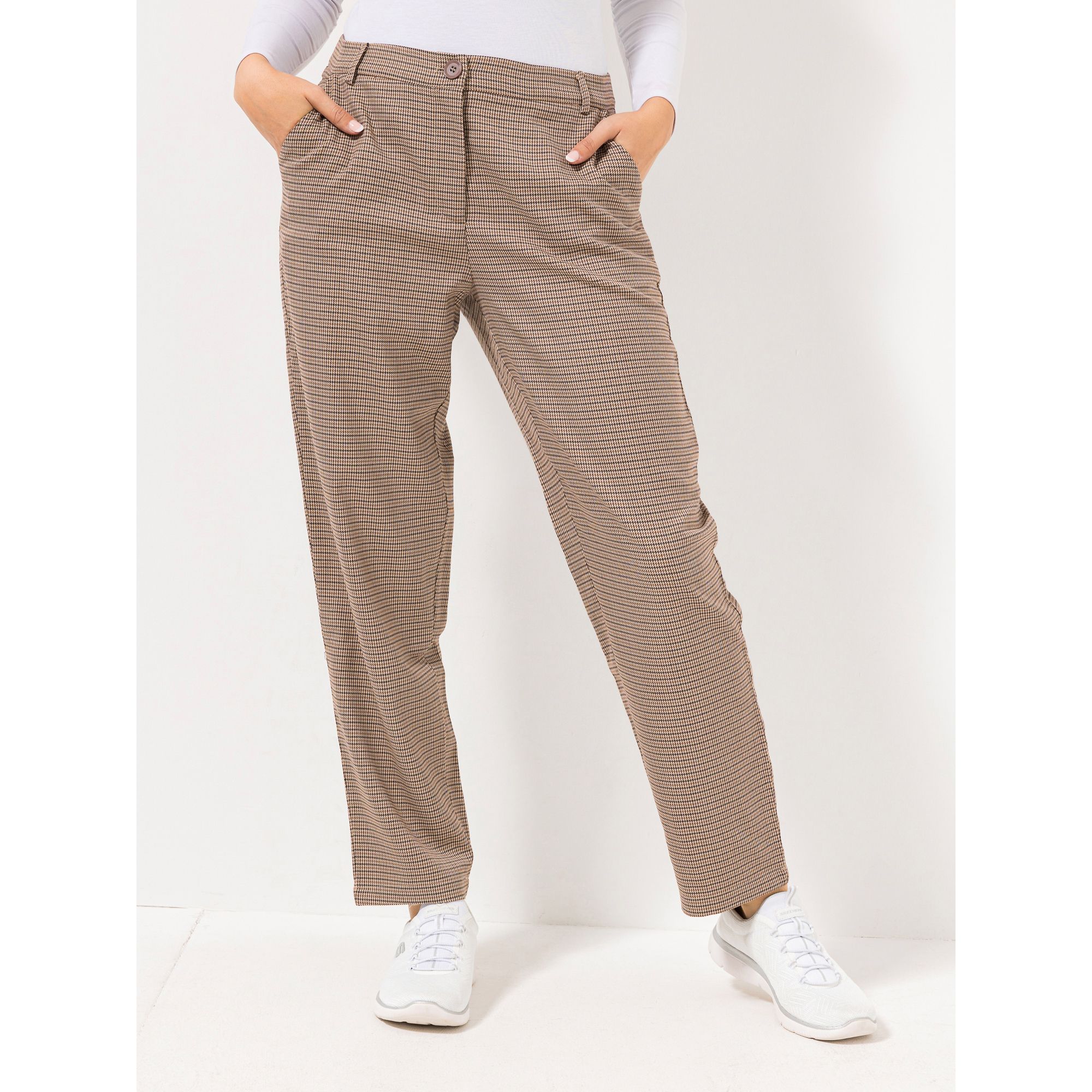 VIA MILANO Hose 1/1-Länge weites Bein 2 Eingrifftaschen