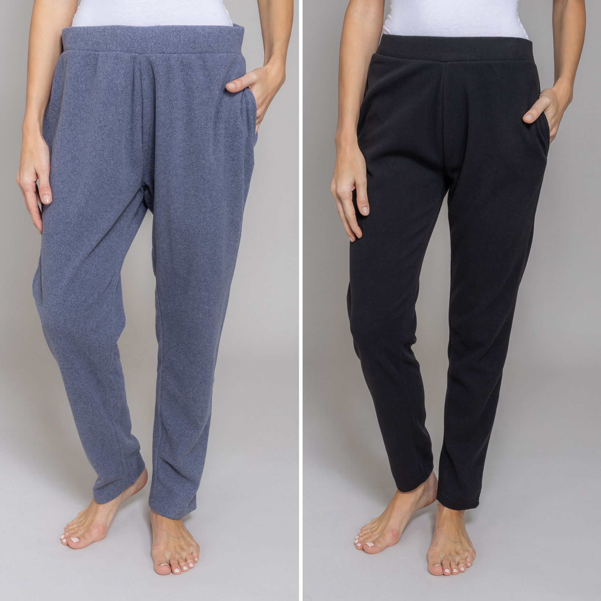 POLARSTERN HOMEWEAR 2 Loungehosen Flanell Fleece schmale Form meliert