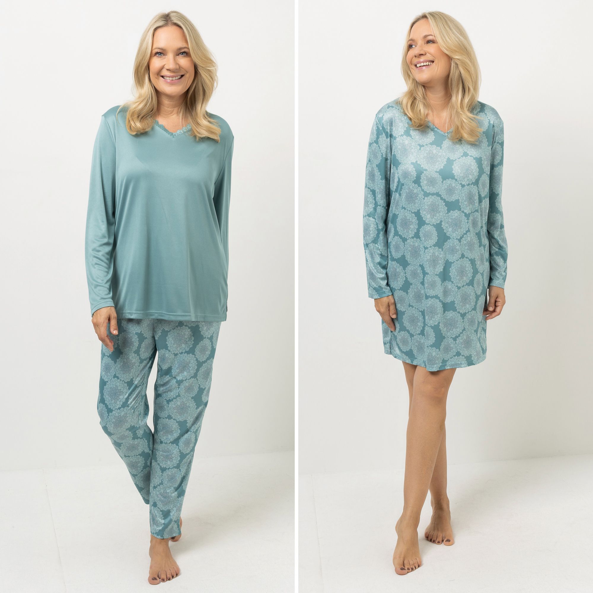 LITTLE ROSE Pyjama und Bigshirt Mikrofaser bedruckt