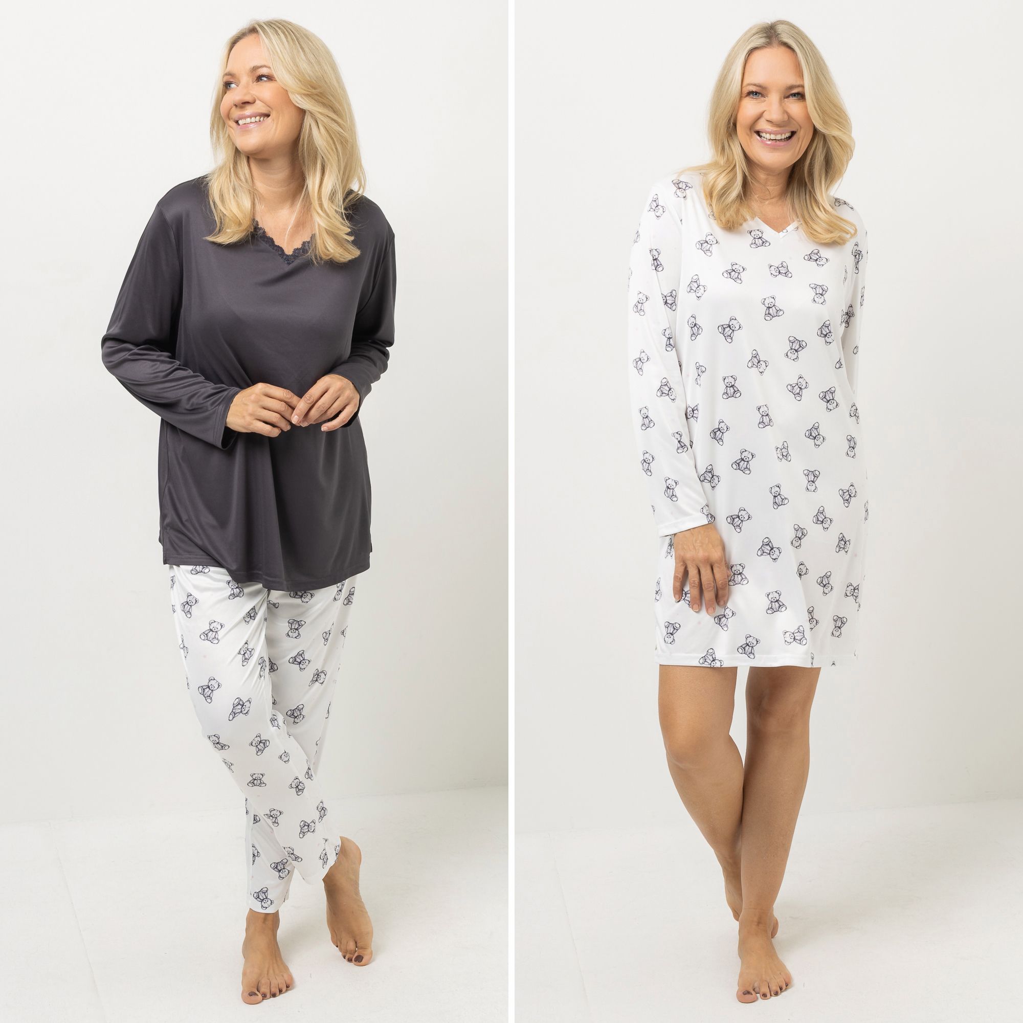 LITTLE ROSE Pyjama und Bigshirt Mikrofaser bedruckt