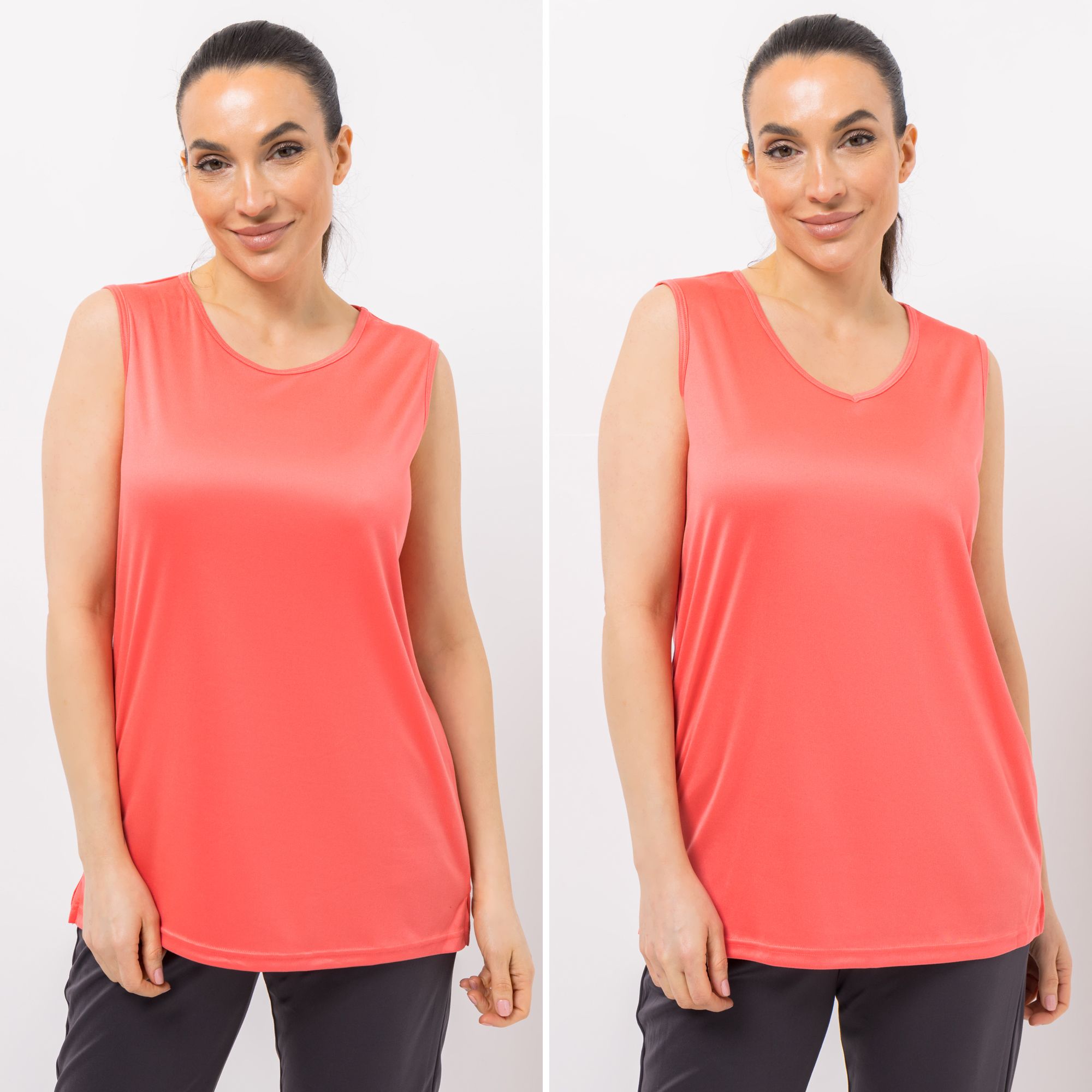 JERYMOOD HOMEWEAR 2 Tops. ohne Arm Mikrofaser 1x Rundhalsausschnitt 1x V-Ausschnitt