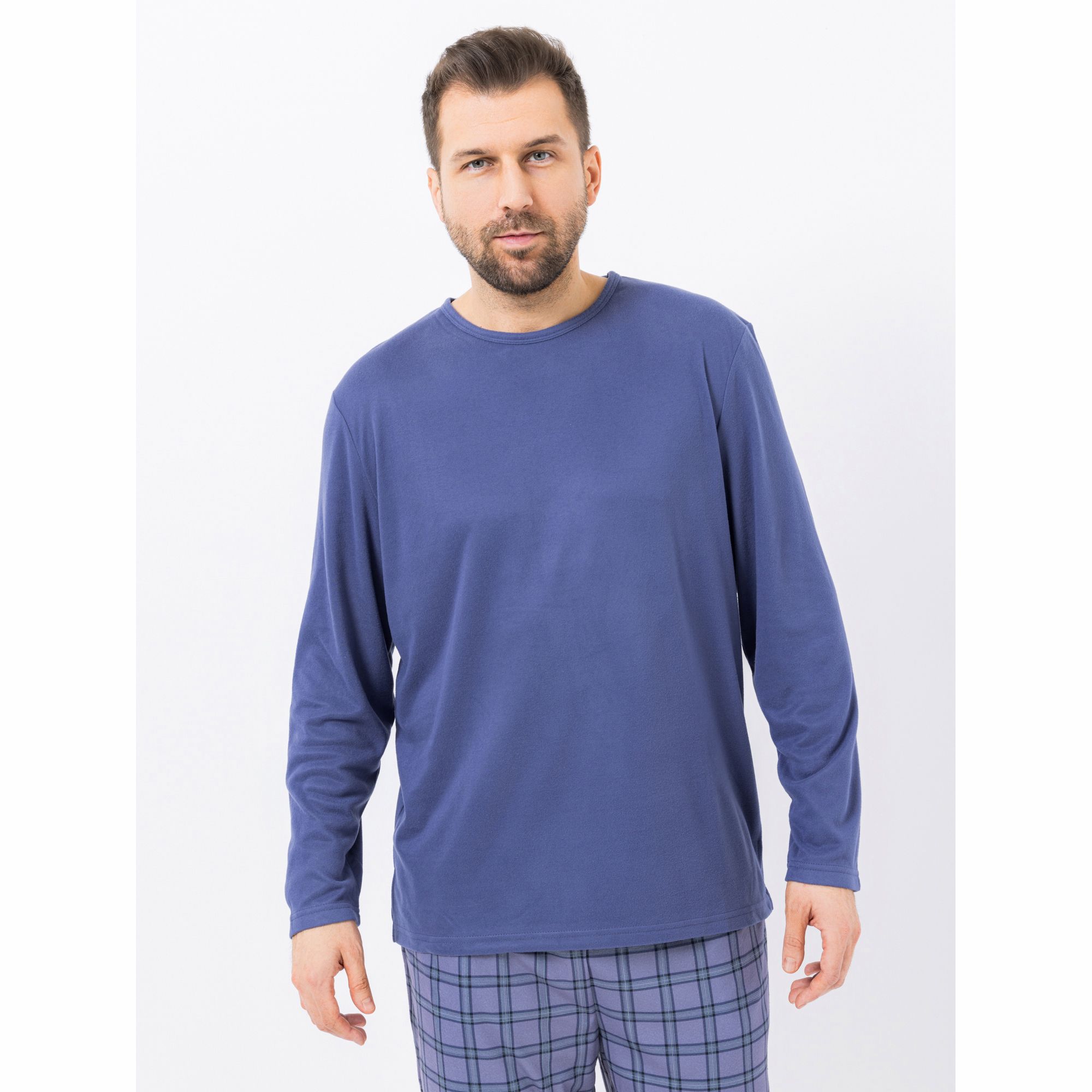 MEN'S TOUCH Shirt, 1/1-Arm Mikrofaser Rundhalsausschnitt uni