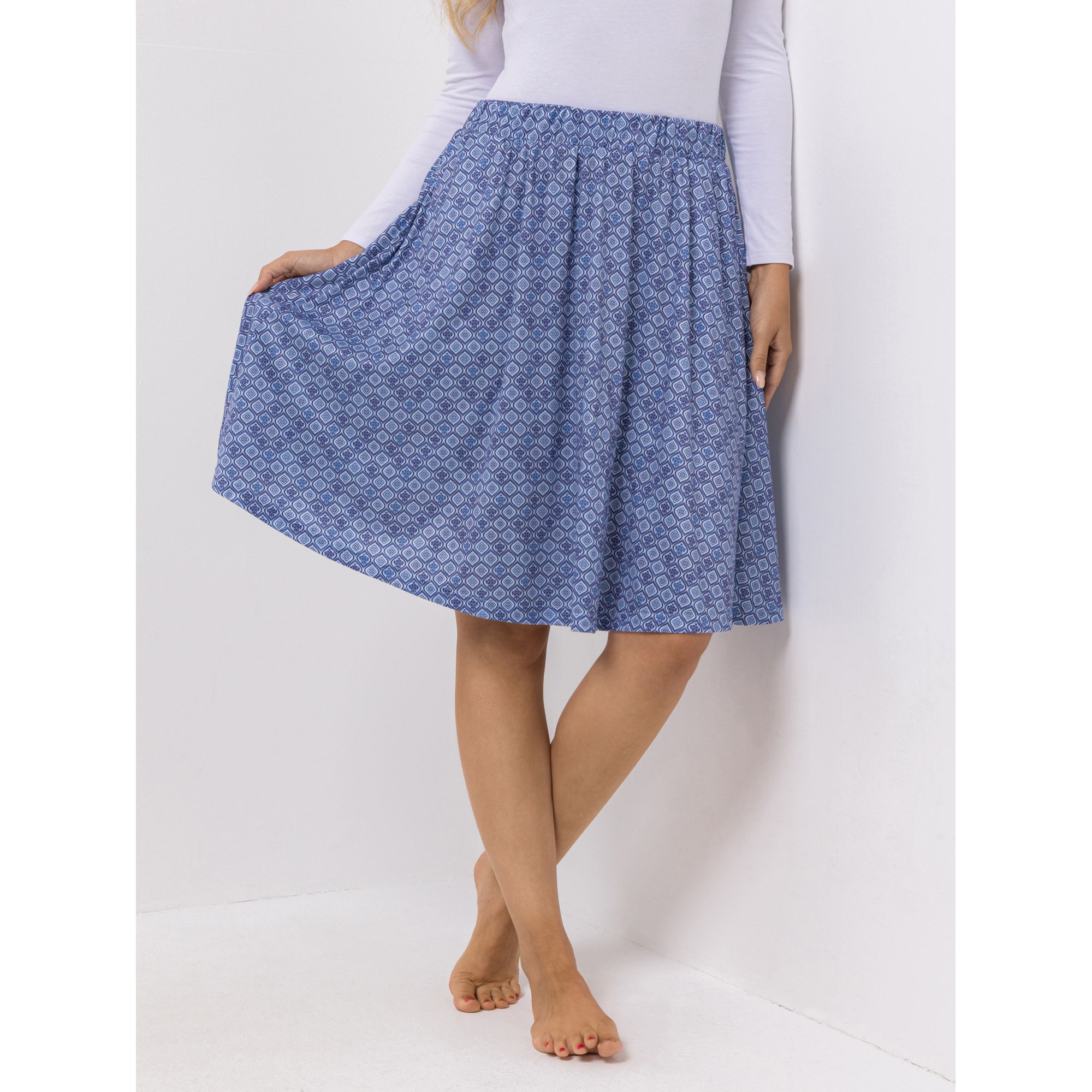 JERYMOOD HOMEWEAR Rock Mikrofaser mit Shorts Allover-Print