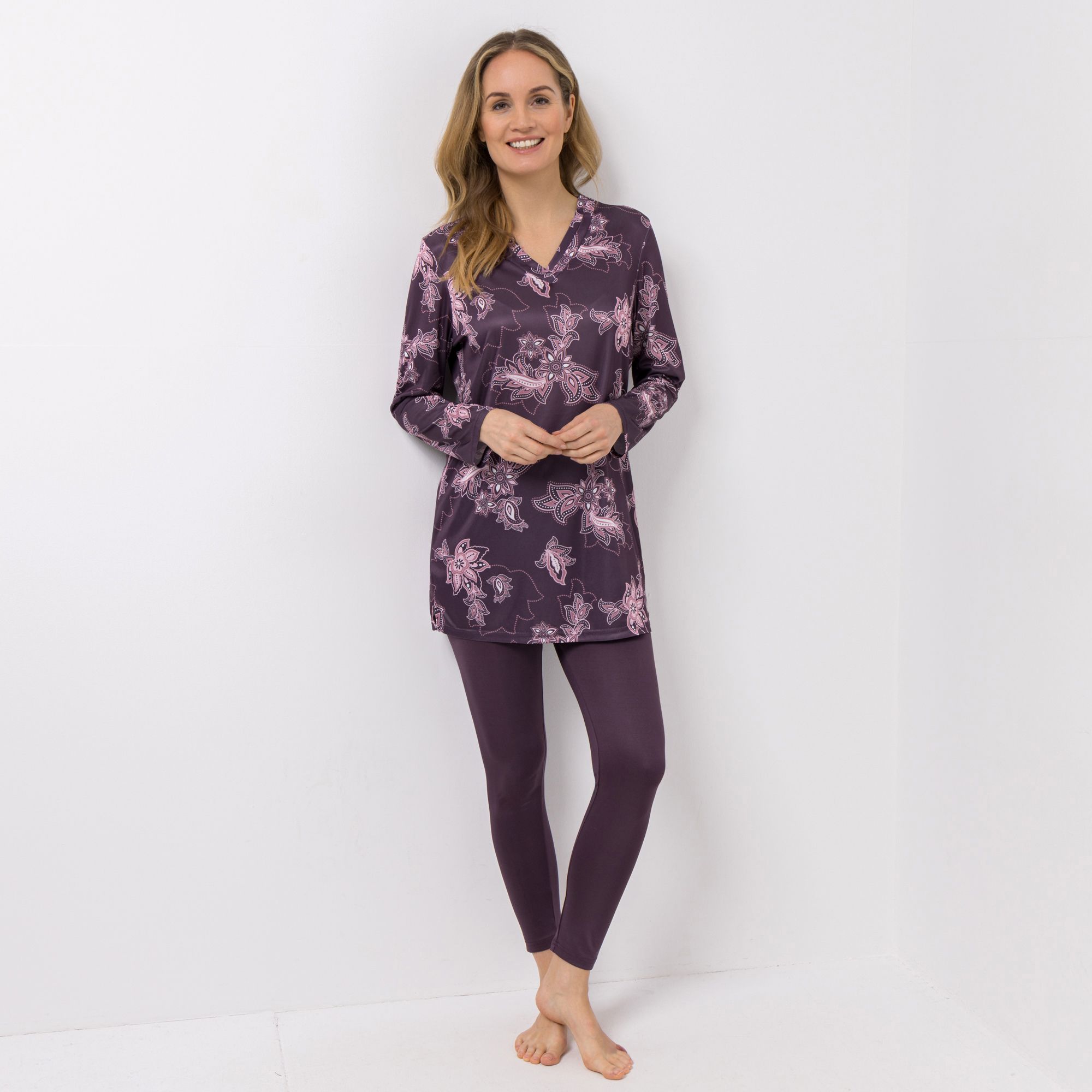 LITTLE ROSE Tunika-Set Mikrofaser Tunika 1/1-Arm Leggings knöchellang