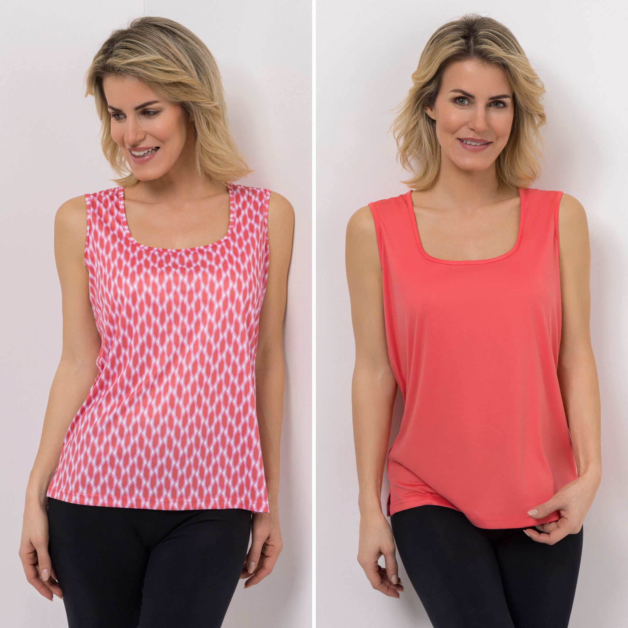 JERYMOOD HOMEWEAR 2 Tops ärmellos Mikrofaser Seitenschlitzen