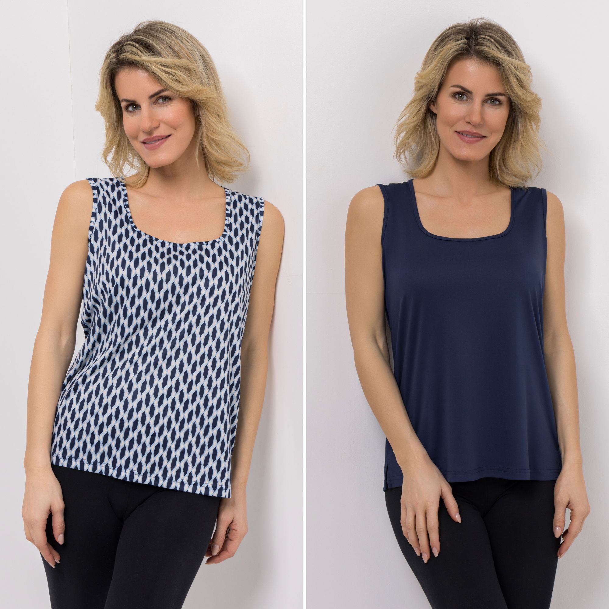 JERYMOOD HOMEWEAR 2 Tops ärmellos Mikrofaser Seitenschlitzen