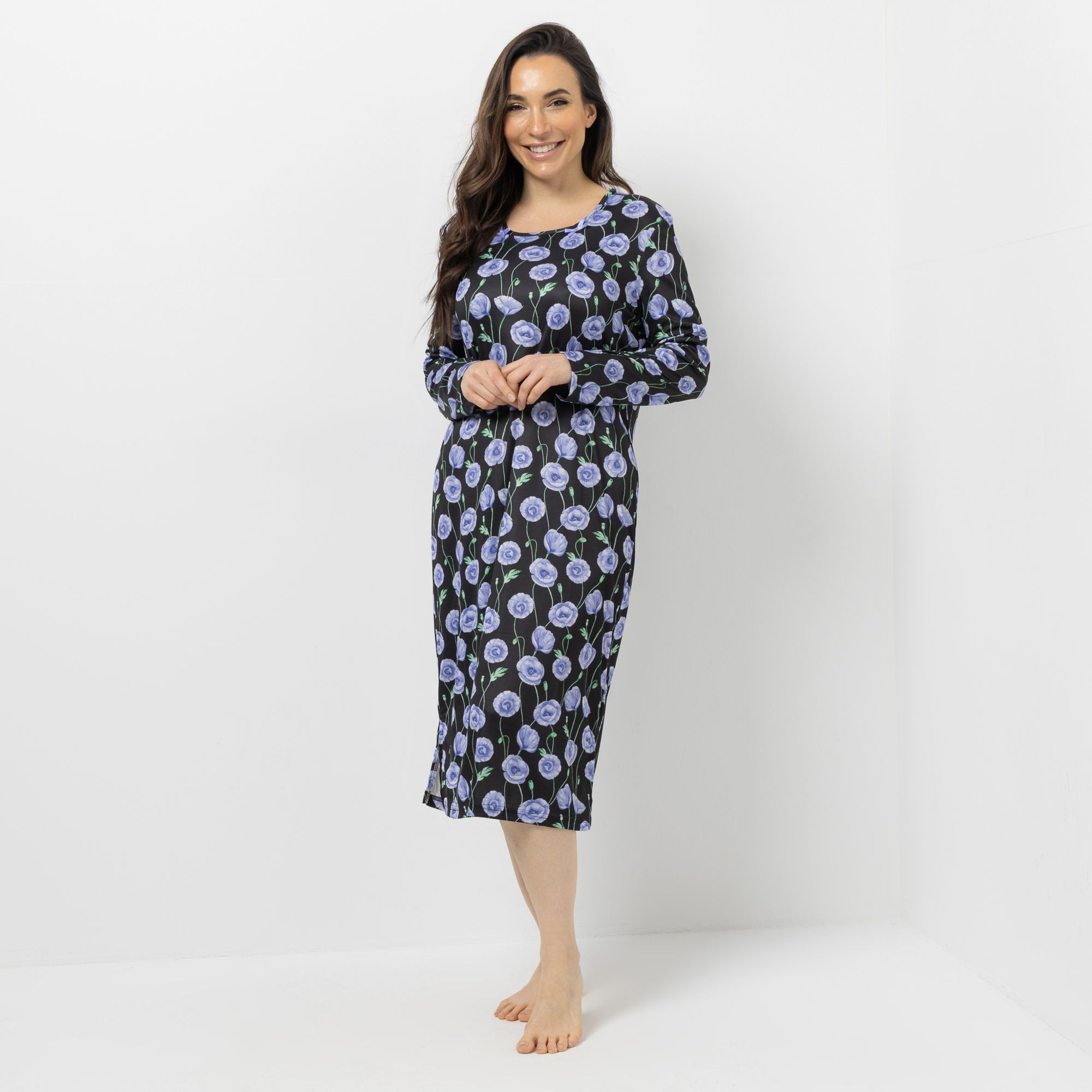 LITTLE ROSE Nachthemd Mikrofaser 1/1-Arm bedruckt