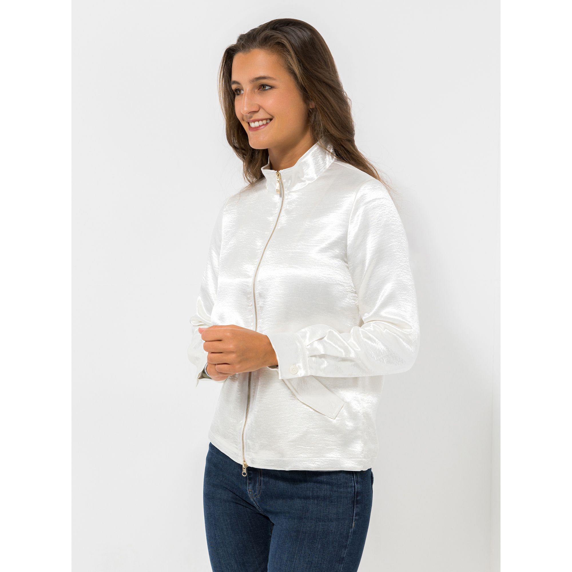 VIA MILANO Jacke, 1/1-Arm 2 Pattentaschen Manschetten Stehkragen