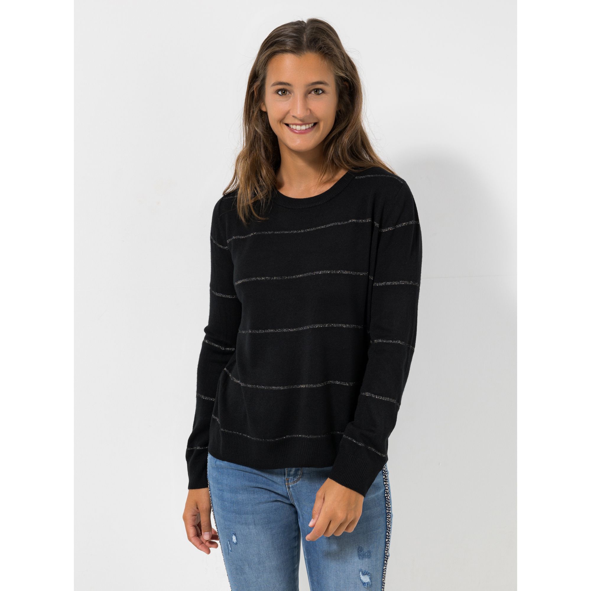 CASHMASOFT Pullover Cashmeregriff Rundhalsausschnitt Rippenbundabschlüsse