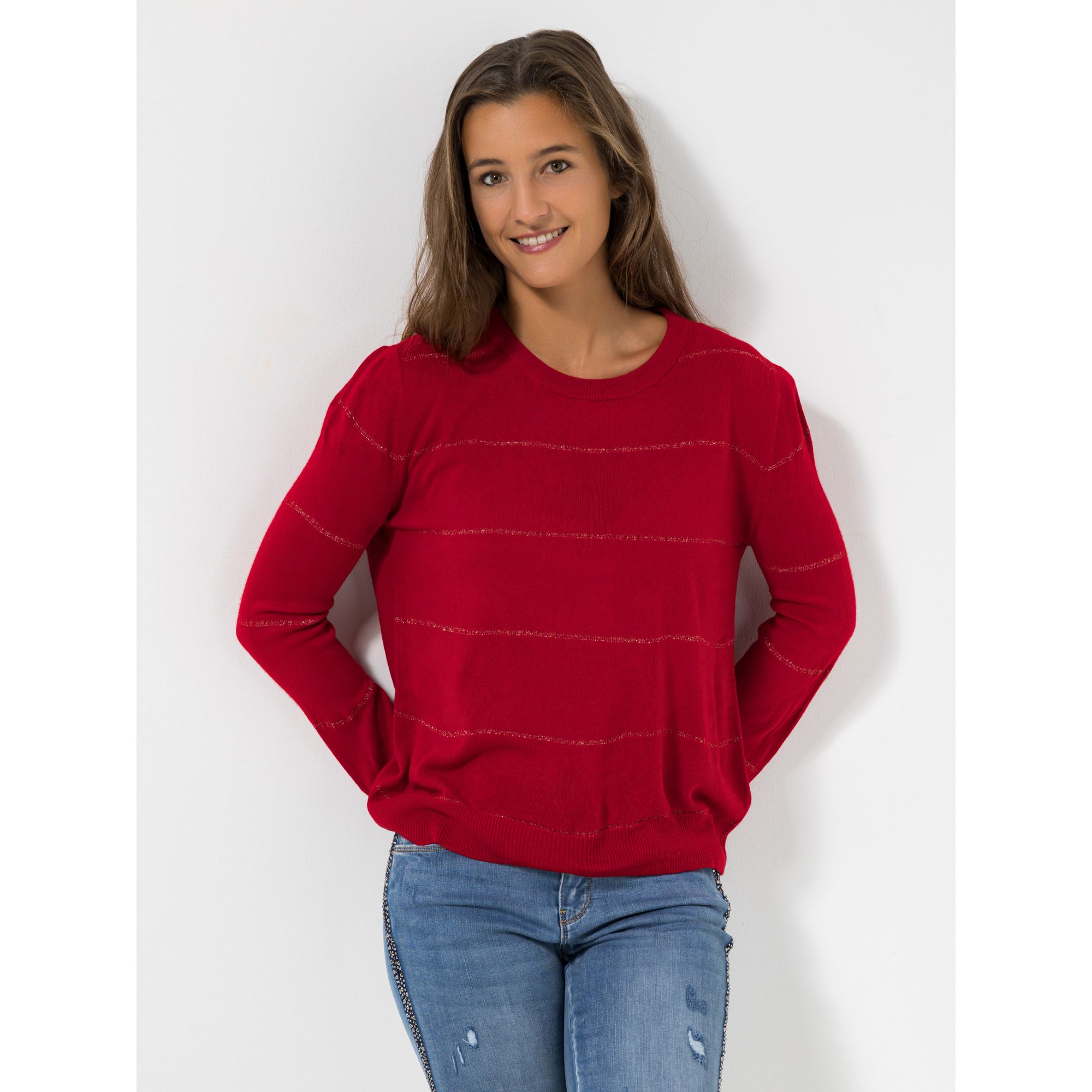 CASHMASOFT Pullover Cashmeregriff Rundhalsausschnitt Rippenbundabschlüsse