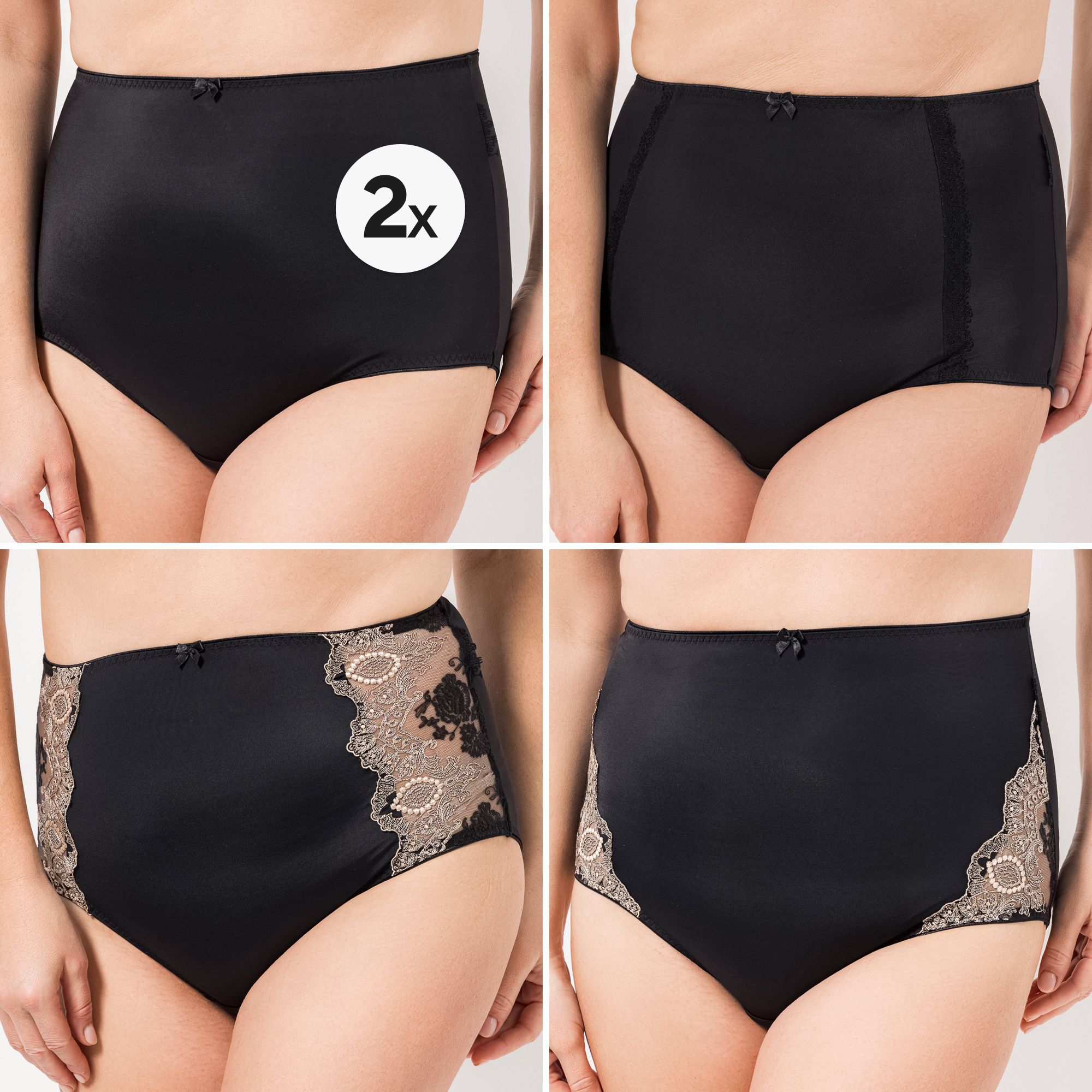 LITTLE ROSE 5 Maxislips Mikrofasermischung 3x Spitzendetails 2x Basic