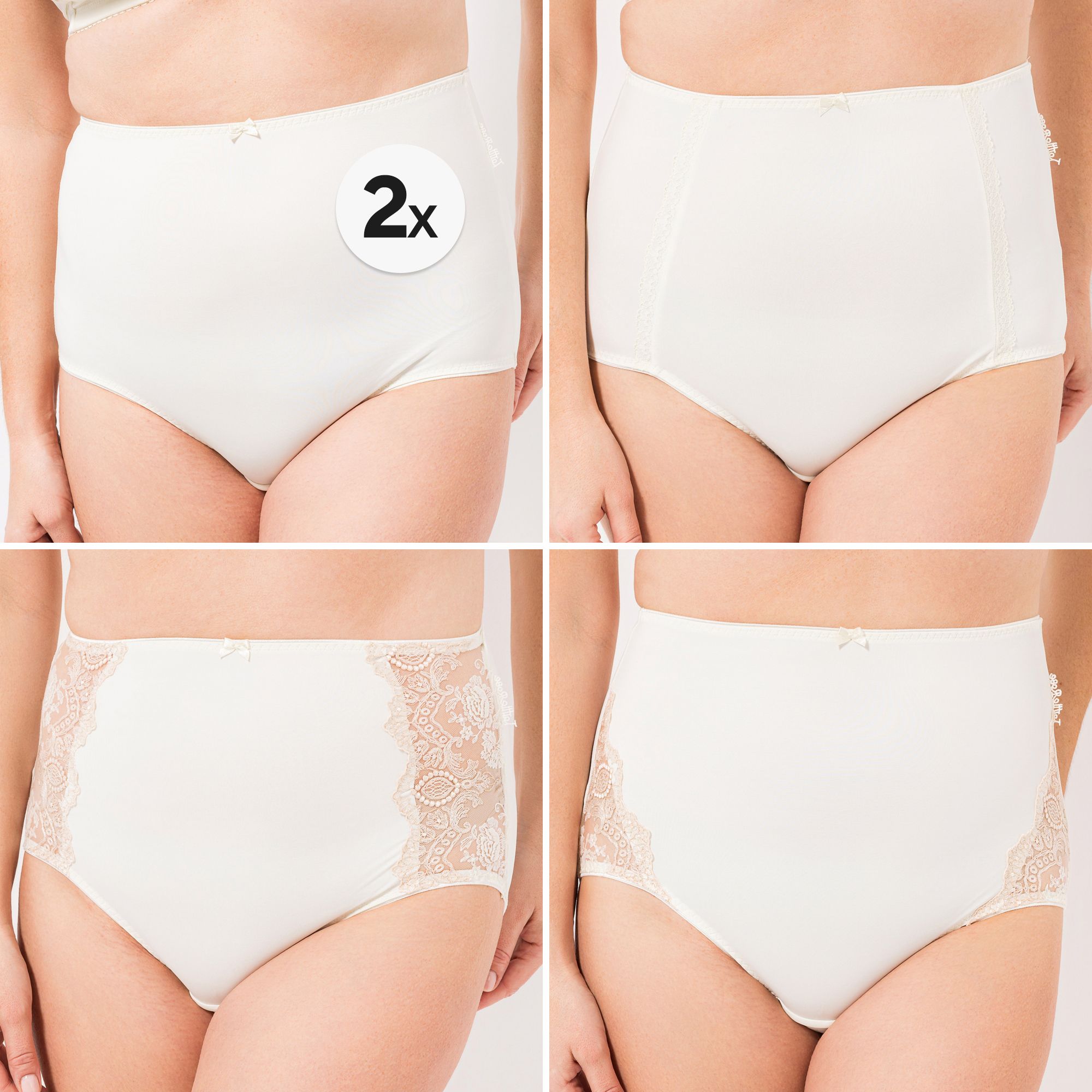 LITTLE ROSE 5 Maxislips Mikrofasermischung 3x Spitzendetails 2x Basic