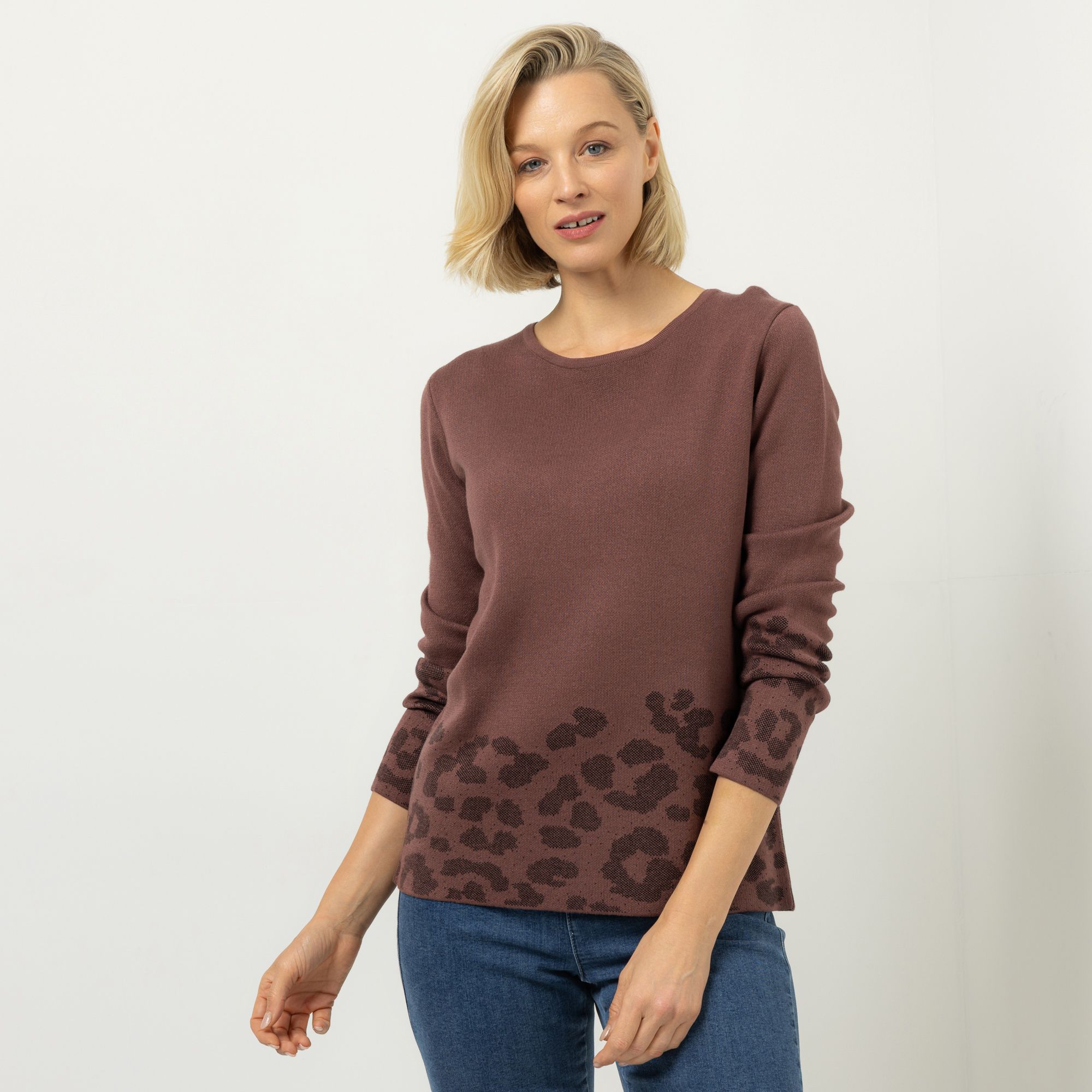 AMINATI® Pullover, langarm Rundhalsausschnitt Jacquard figurumspielend