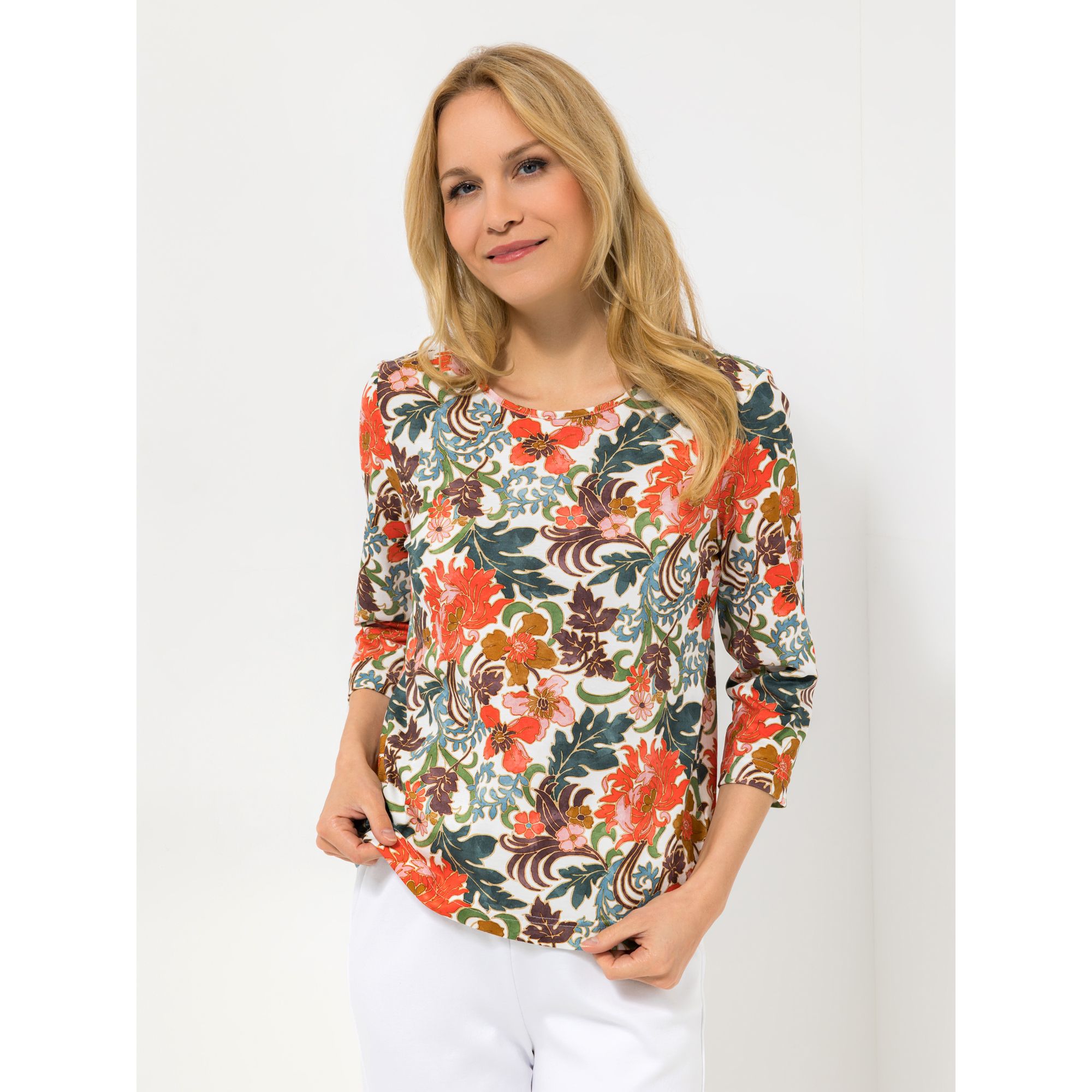 Green Cotton by Peter Hahn Shirt, 3/4-Arm Style Vera Rundhalsausschnitt