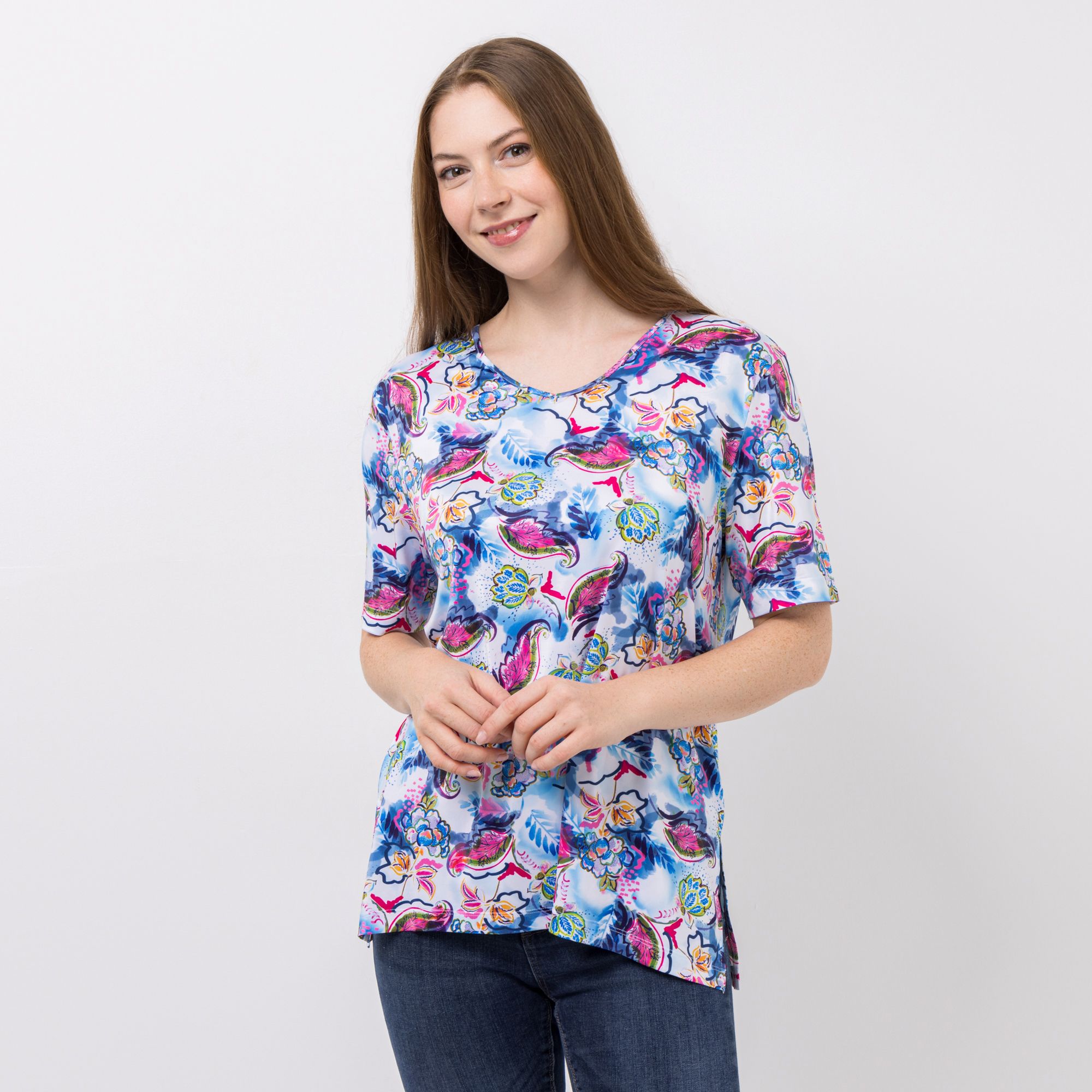 IN-PRINT Shirt 1/2-Arm V-Ausschnitt bedruckt