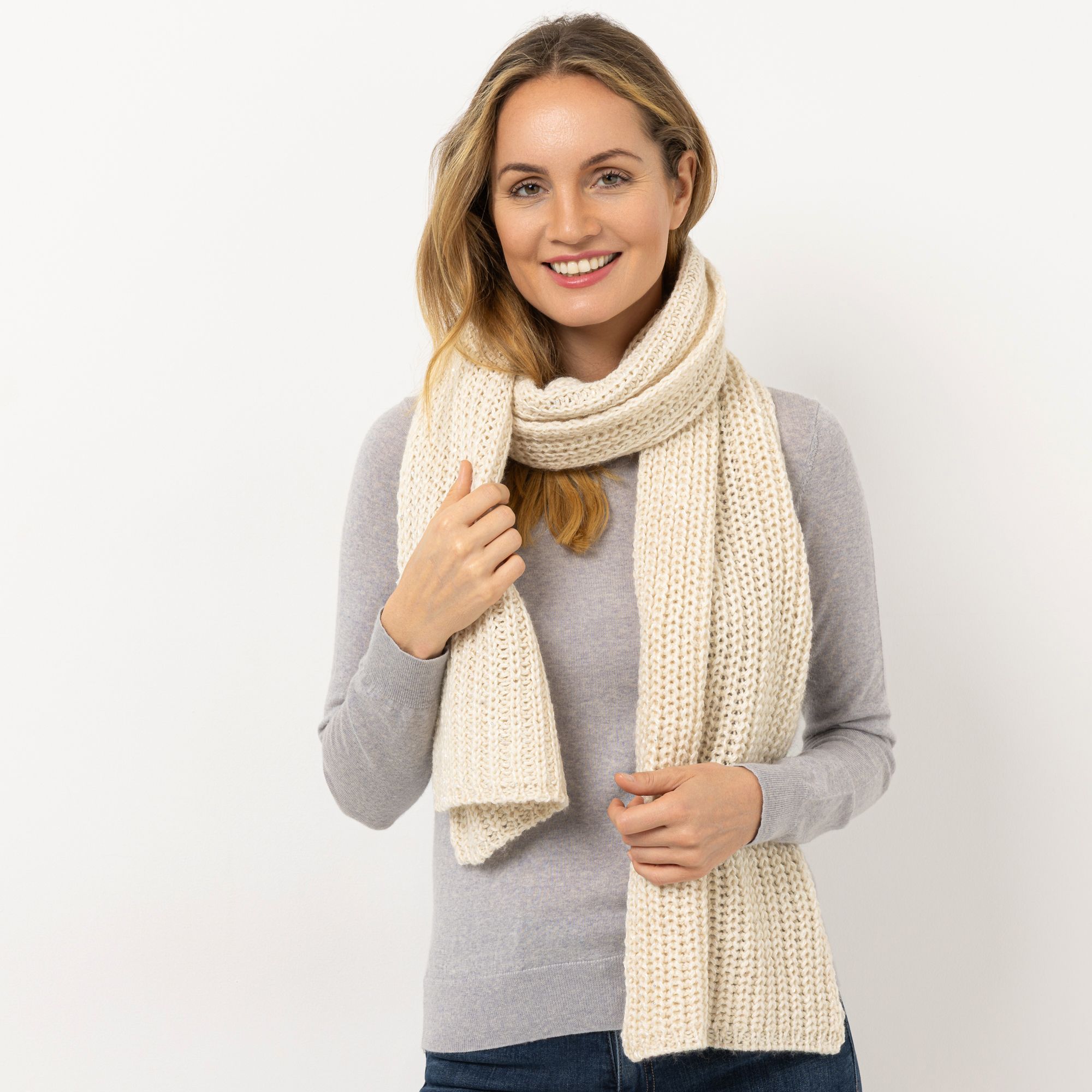 VIA MILANO Schal mit Pailletten 30% Wollanteil