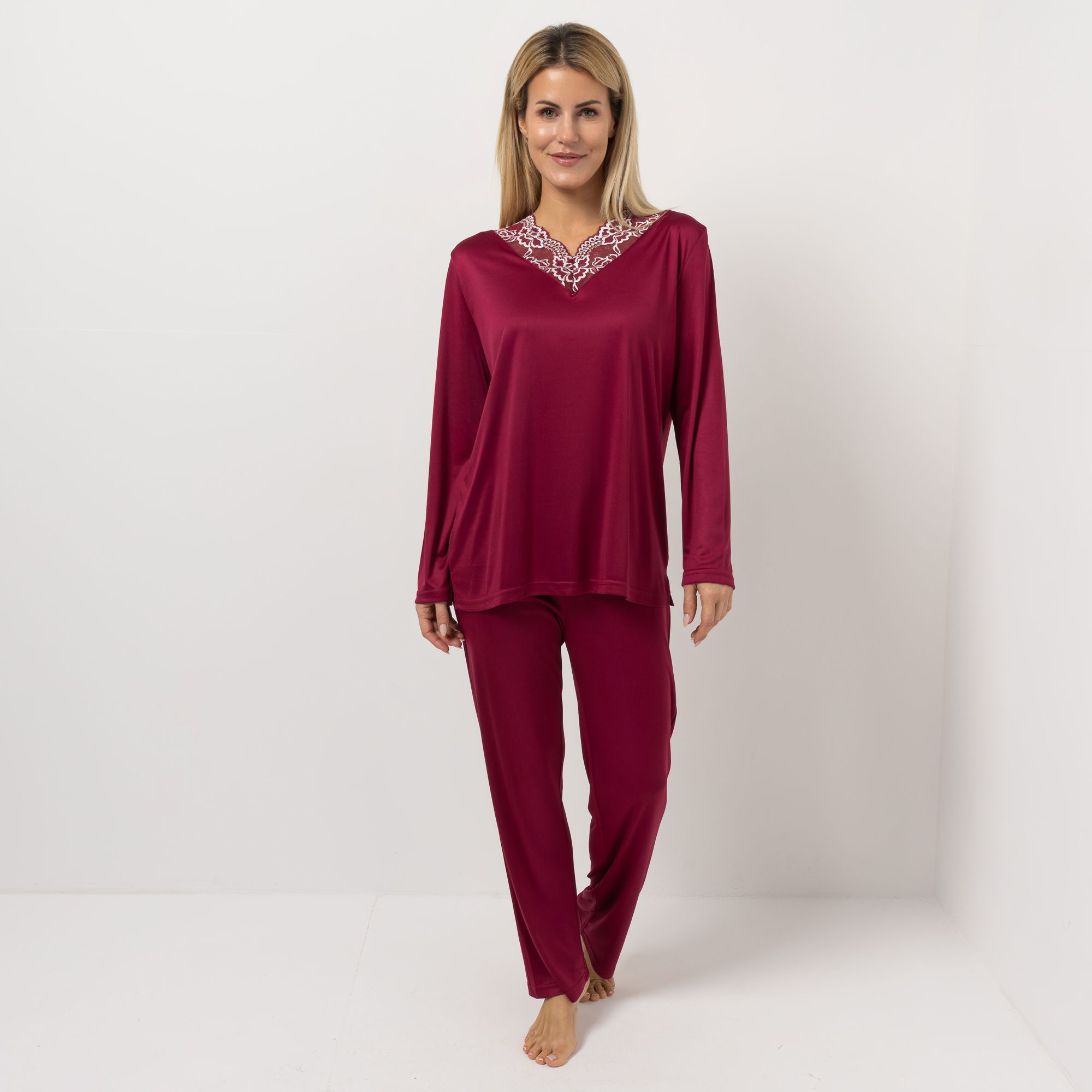 LITTLE ROSE Pyjama-Set Mikrofaser Shirt, 1/1-Arm Hose, 1/1-Länge