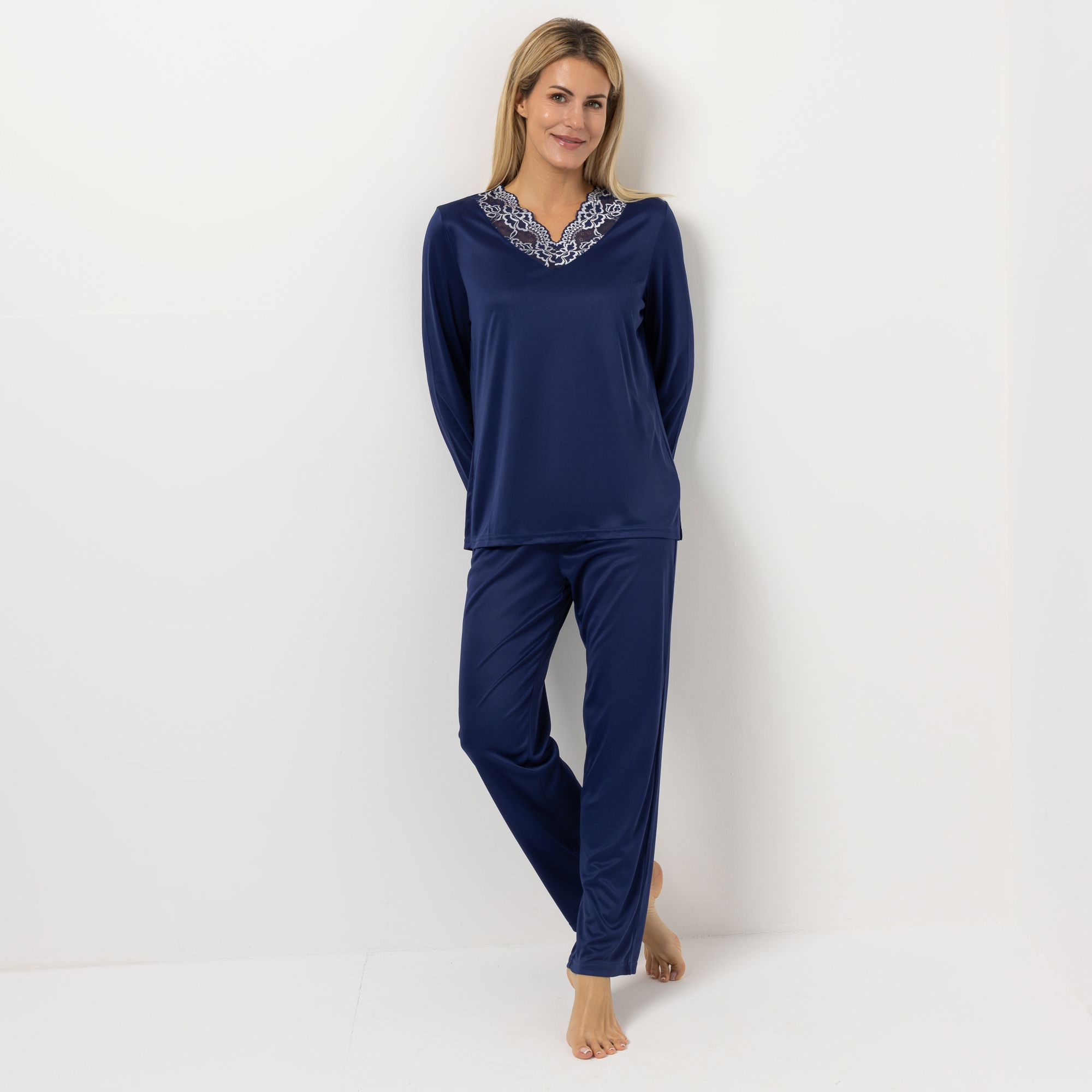 LITTLE ROSE Pyjama-Set Mikrofaser Shirt, 1/1-Arm Hose, 1/1-Länge