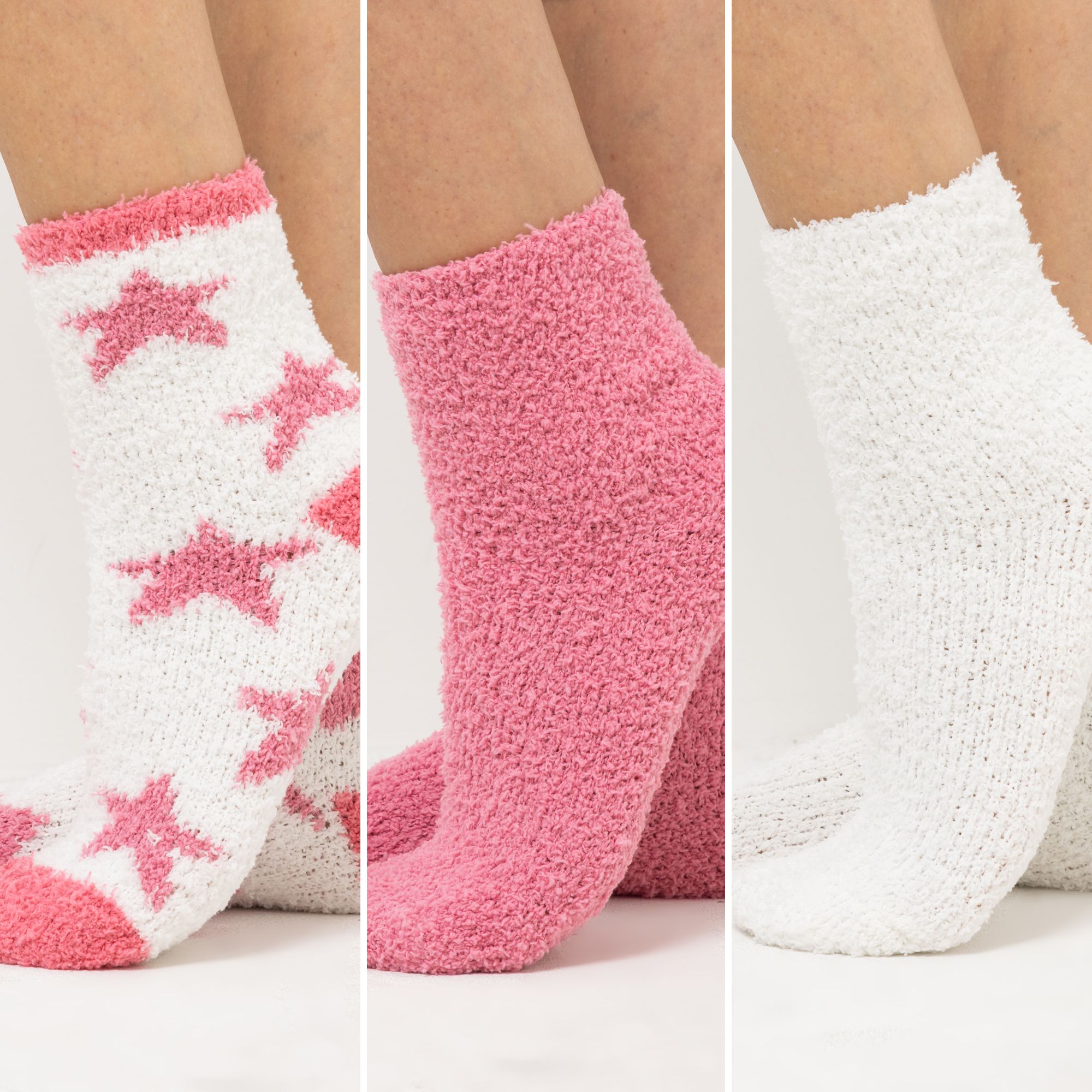POLARSTERN HOMEWEAR Socken 3tlg. Set, Gr. 36-40 Sternenmotiv 2x uni, 1x bedruckt