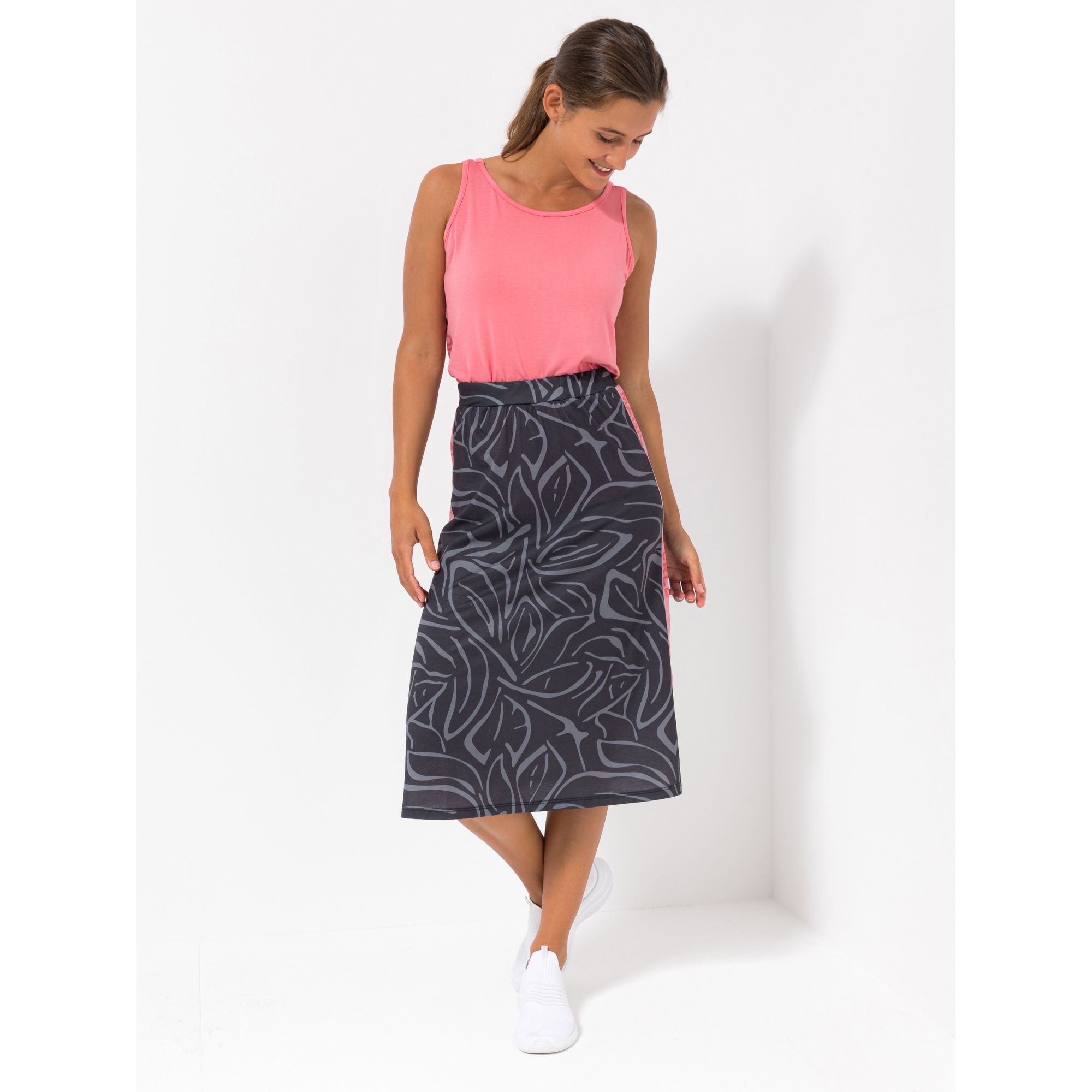 LYLA Rock Rundumdehnbund Allover-Druck Galon-Streifen