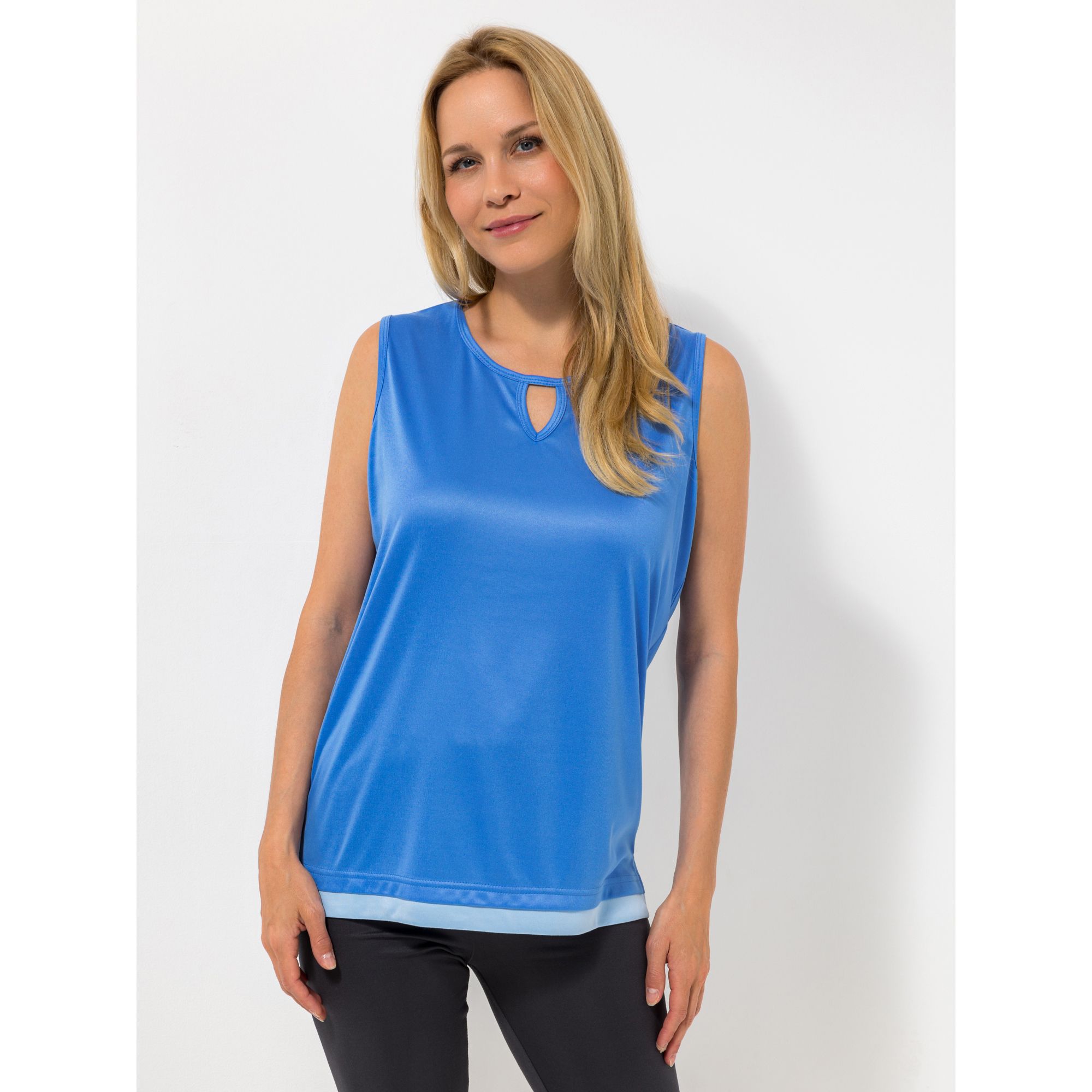 JERYMOOD HOMEWEAR Shirt, ohne Arm Mikrofaser V-Ausschnitt basic