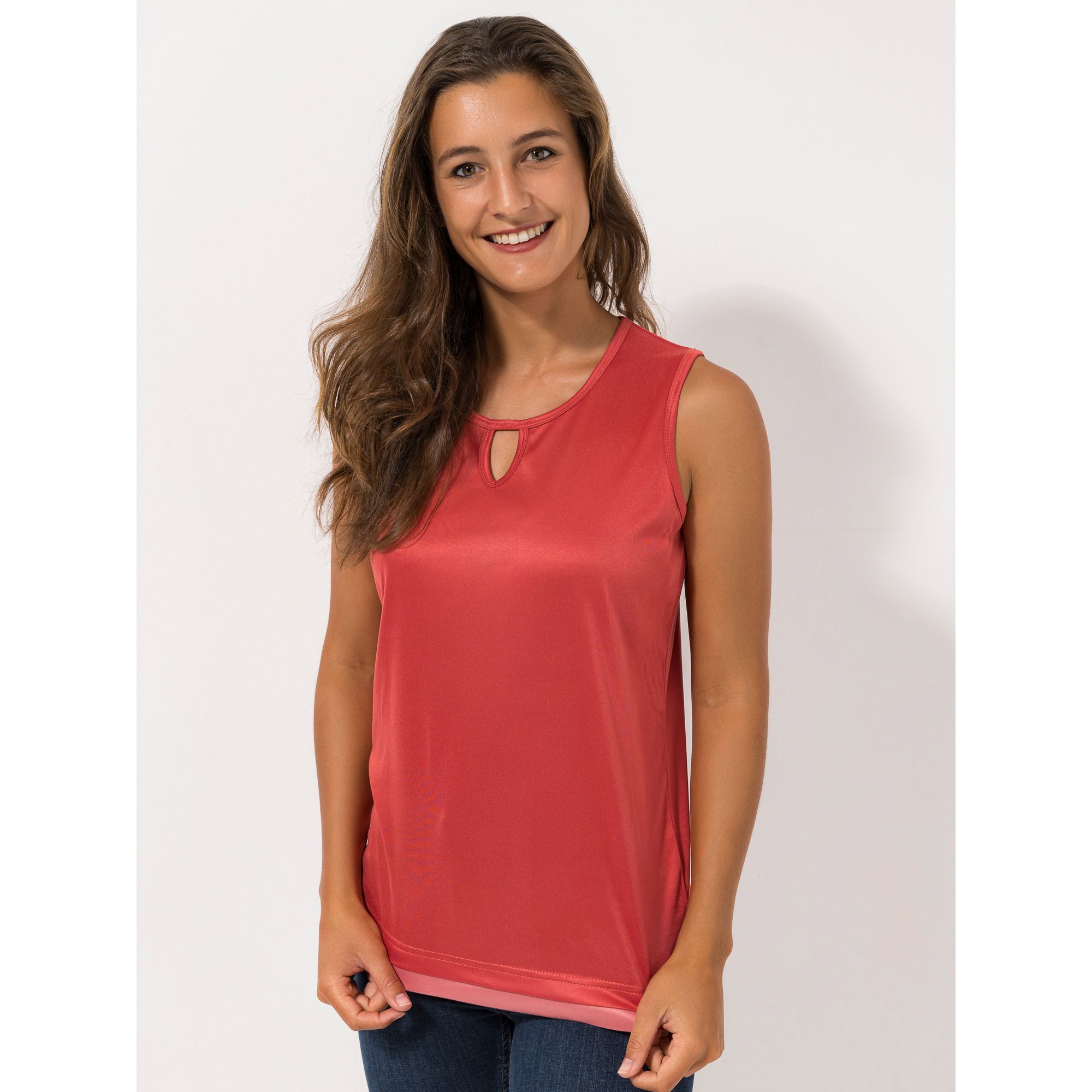 JERYMOOD HOMEWEAR Shirt, ohne Arm Mikrofaser V-Ausschnitt basic