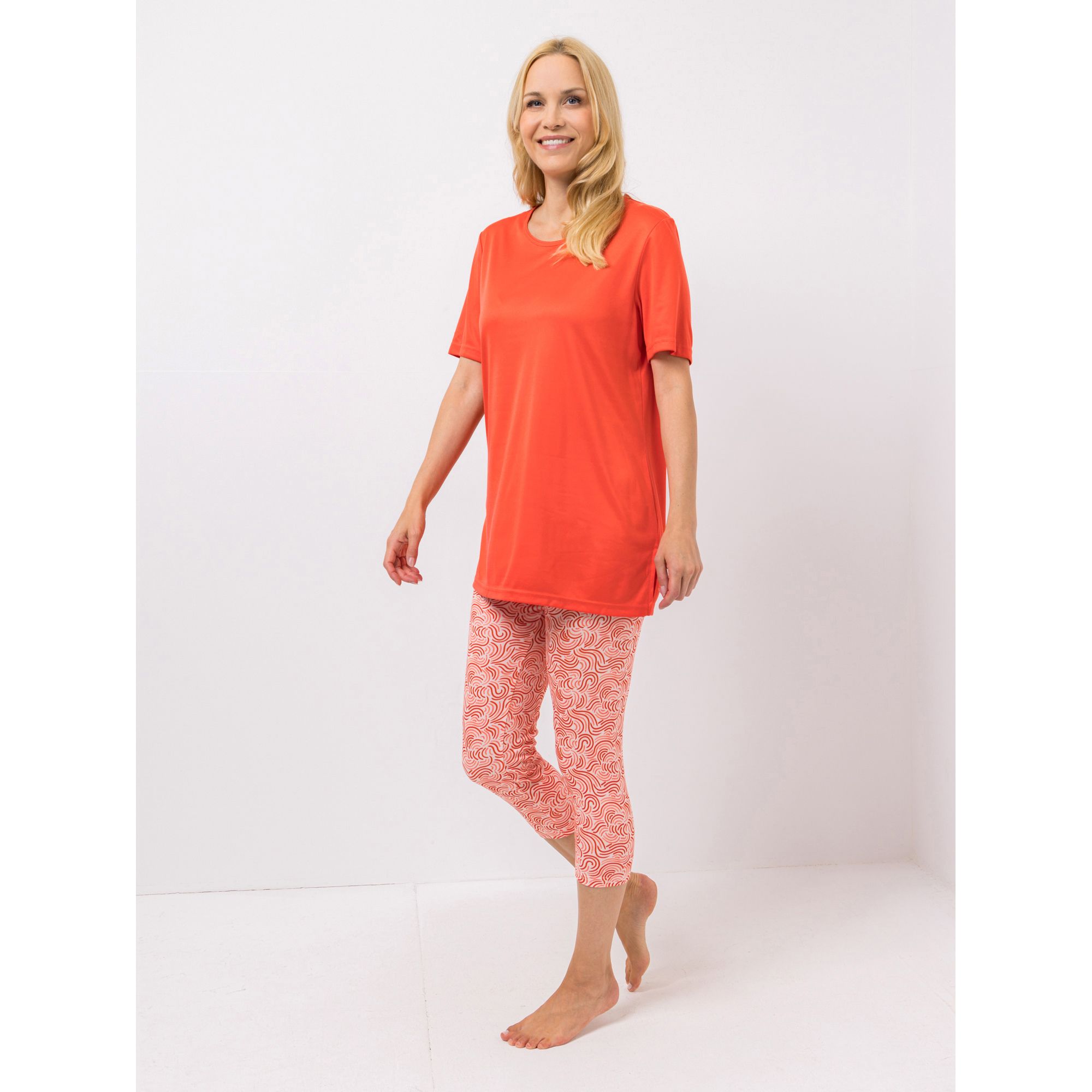 JERYMOOD HOMEWEAR Pyjama Set, 1/2-Arm Hose in 7/8-Länge Mikrofaser uni&bedruckt