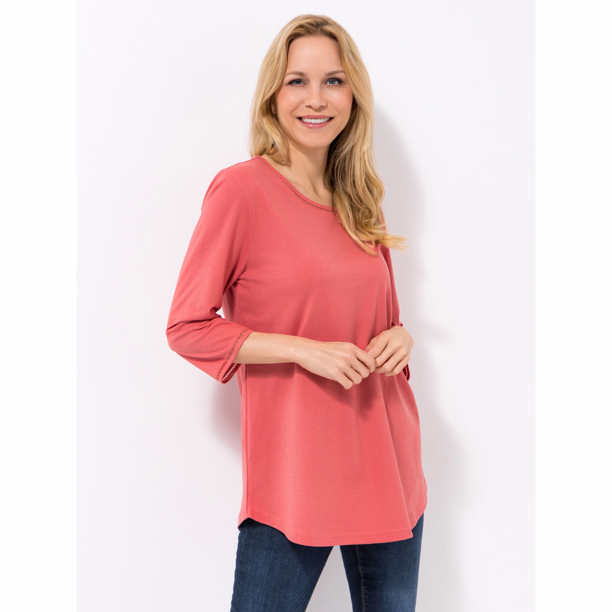 Green Cotton by Peter Hahn Shirt, 1/2-Arm Style Ditte Rundhalsausschnitt