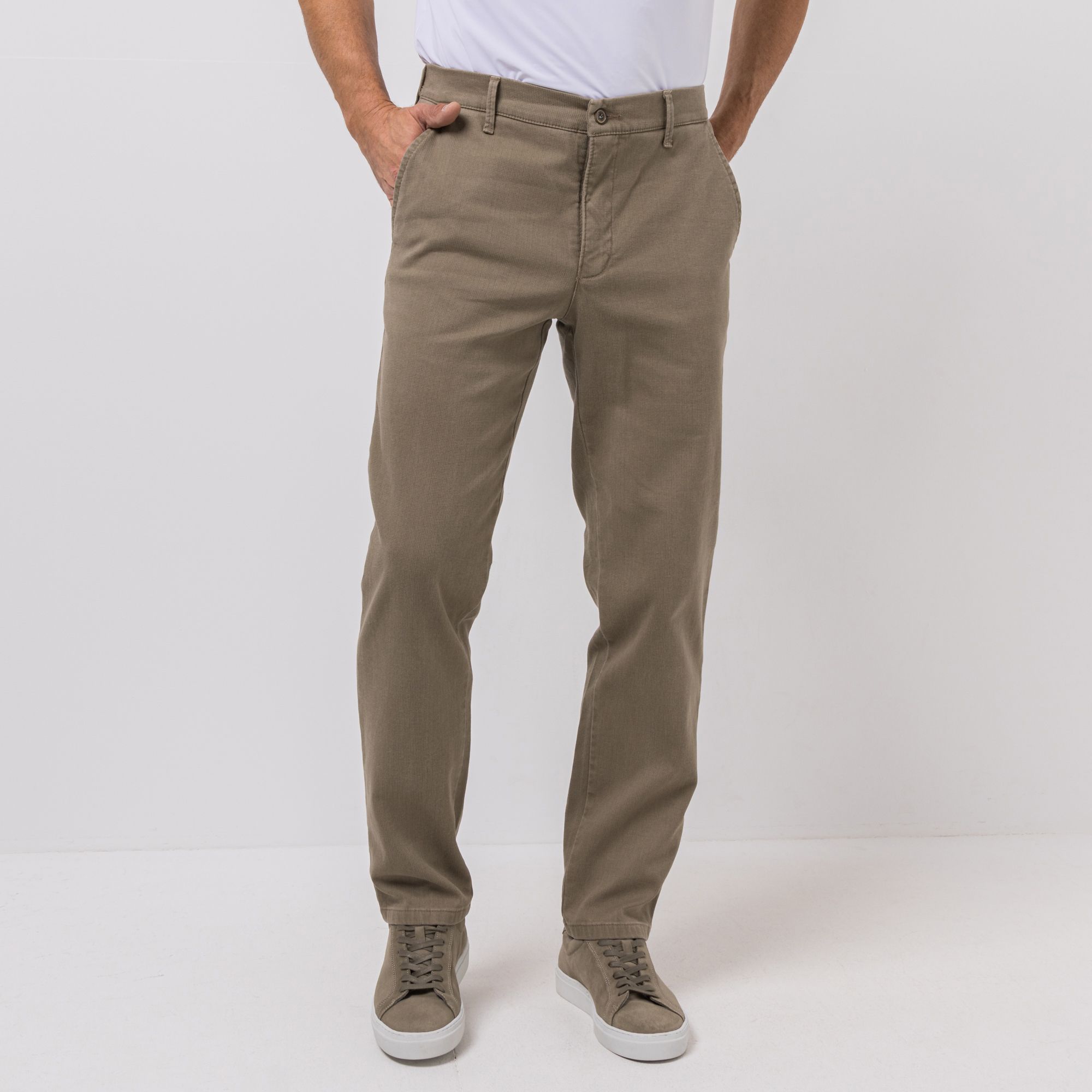 CLUB OF COMFORT® Herrenhose Foxx Chino Style Hemdstopper High-Stretch