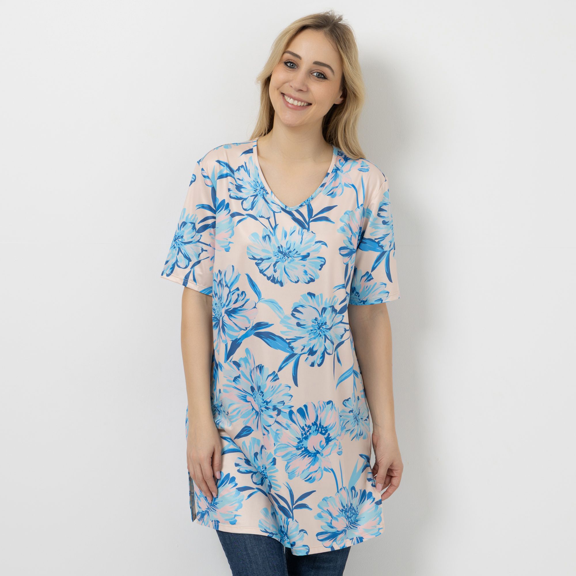 IN-PRINT Tunika, 1/2-Arm V-Ausschnitt