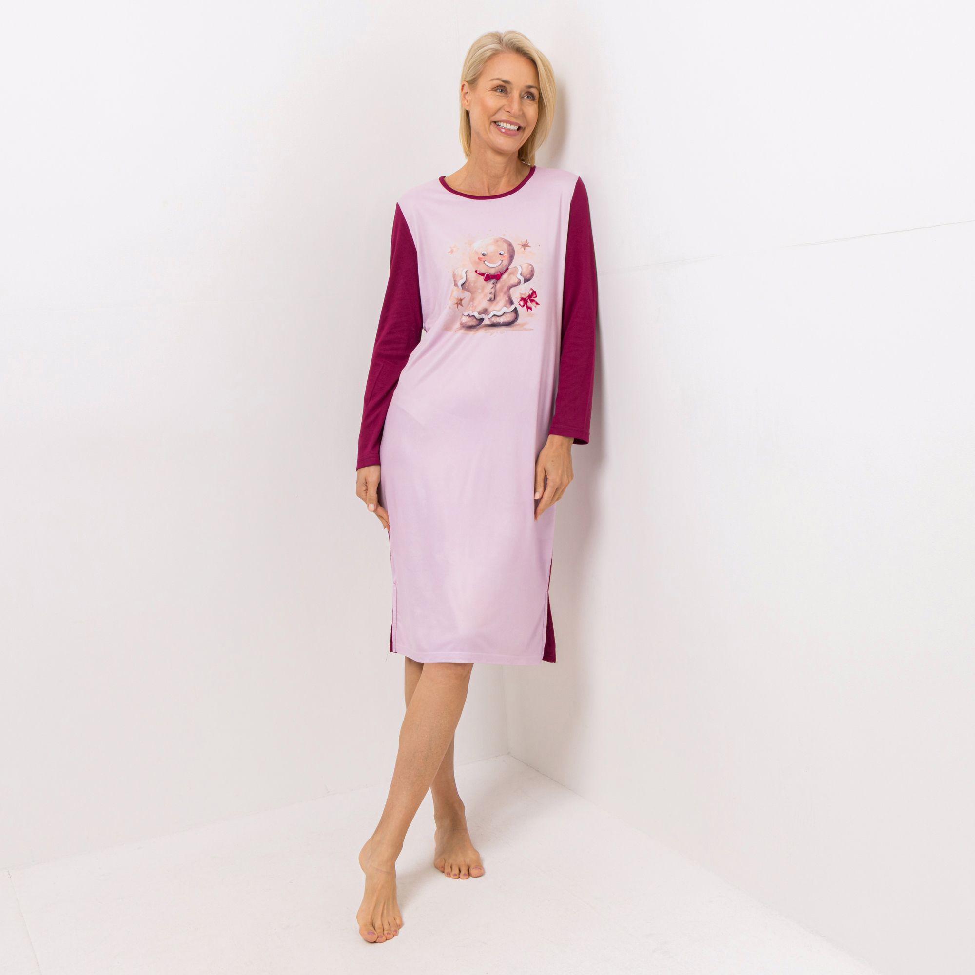 LITTLE ROSE Nachthemd Mikrofaser 1/1-Arm bedruckt