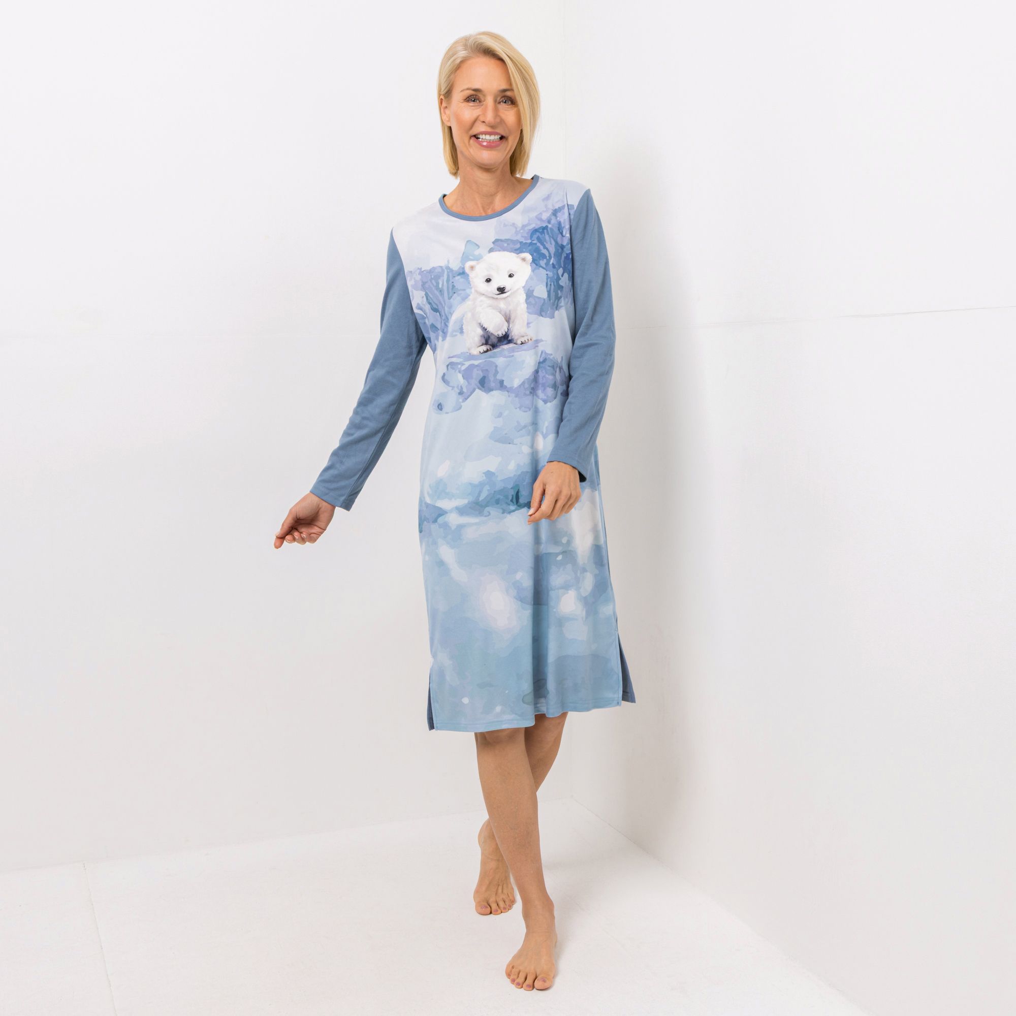 LITTLE ROSE Nachthemd Mikrofaser 1/1-Arm bedruckt