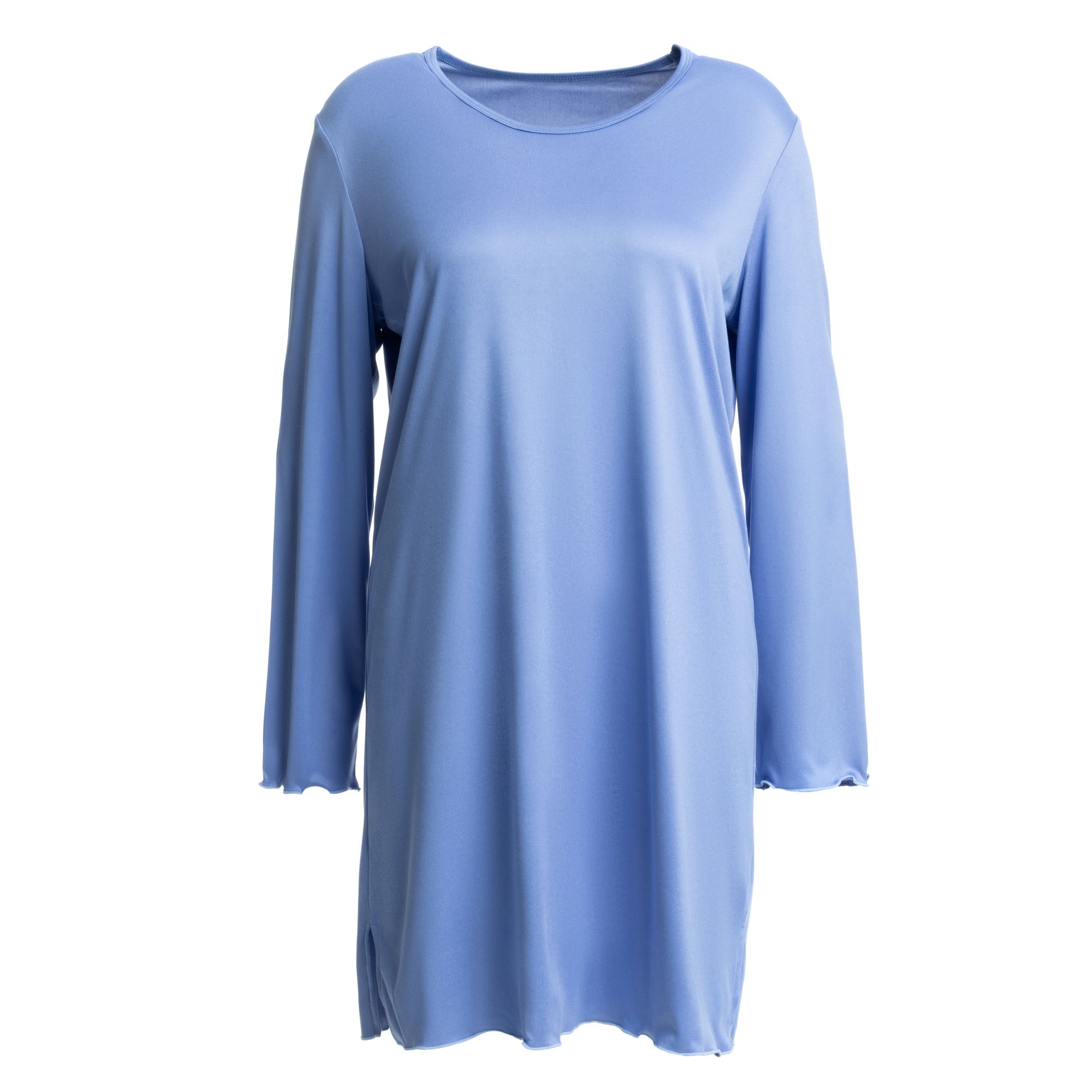 JERYMOOD HOMEWEAR Bigshirt, 1/1-Arm V-Ausschnitt Ziersäume Seitenschlitzen