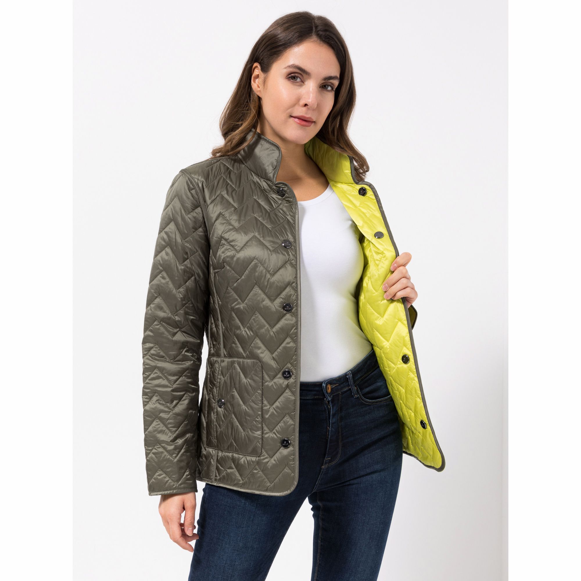 BASLER® Wendesteppjacke 1/1-Arm, zweifarbig Stehkragen Druckknopfleiste