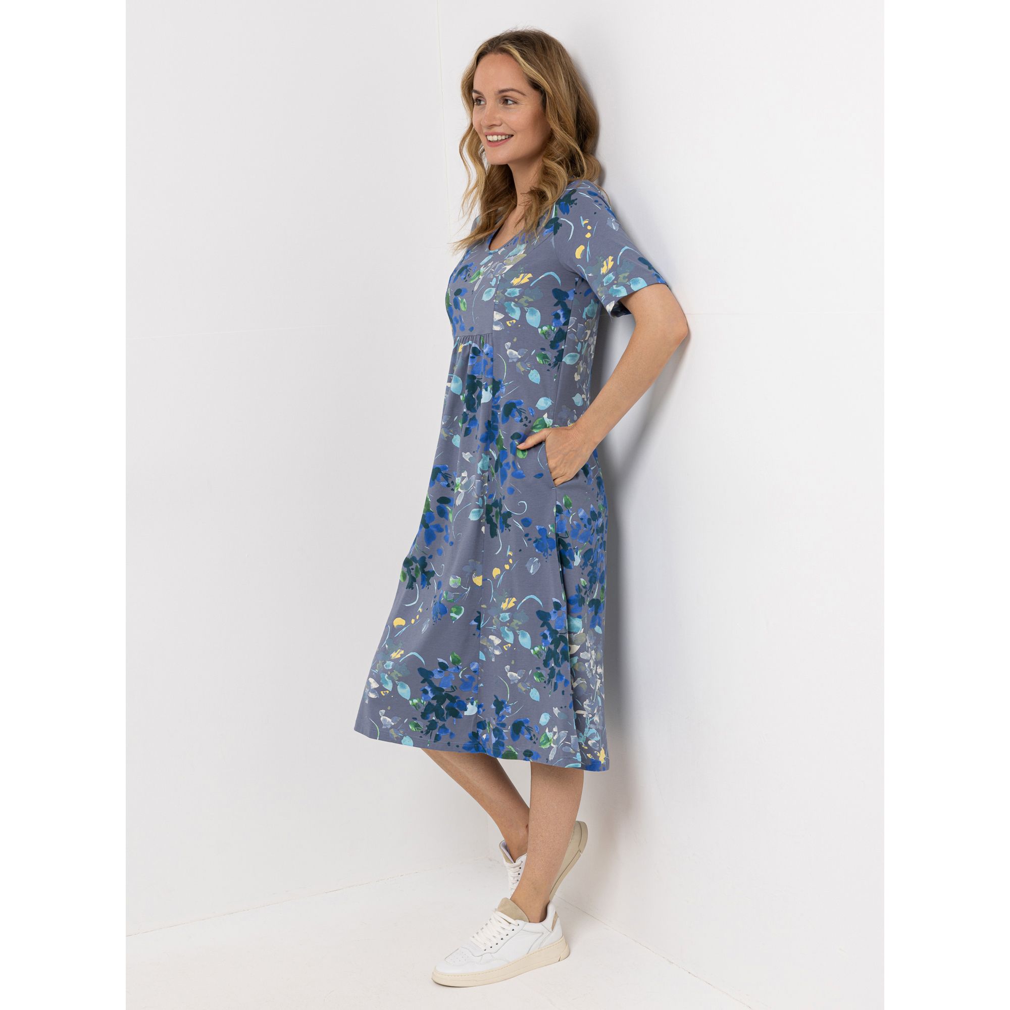 Green Cotton by Peter Hahn Kleid, 1/2-Arm Style Selma Rundhalsausschnitt