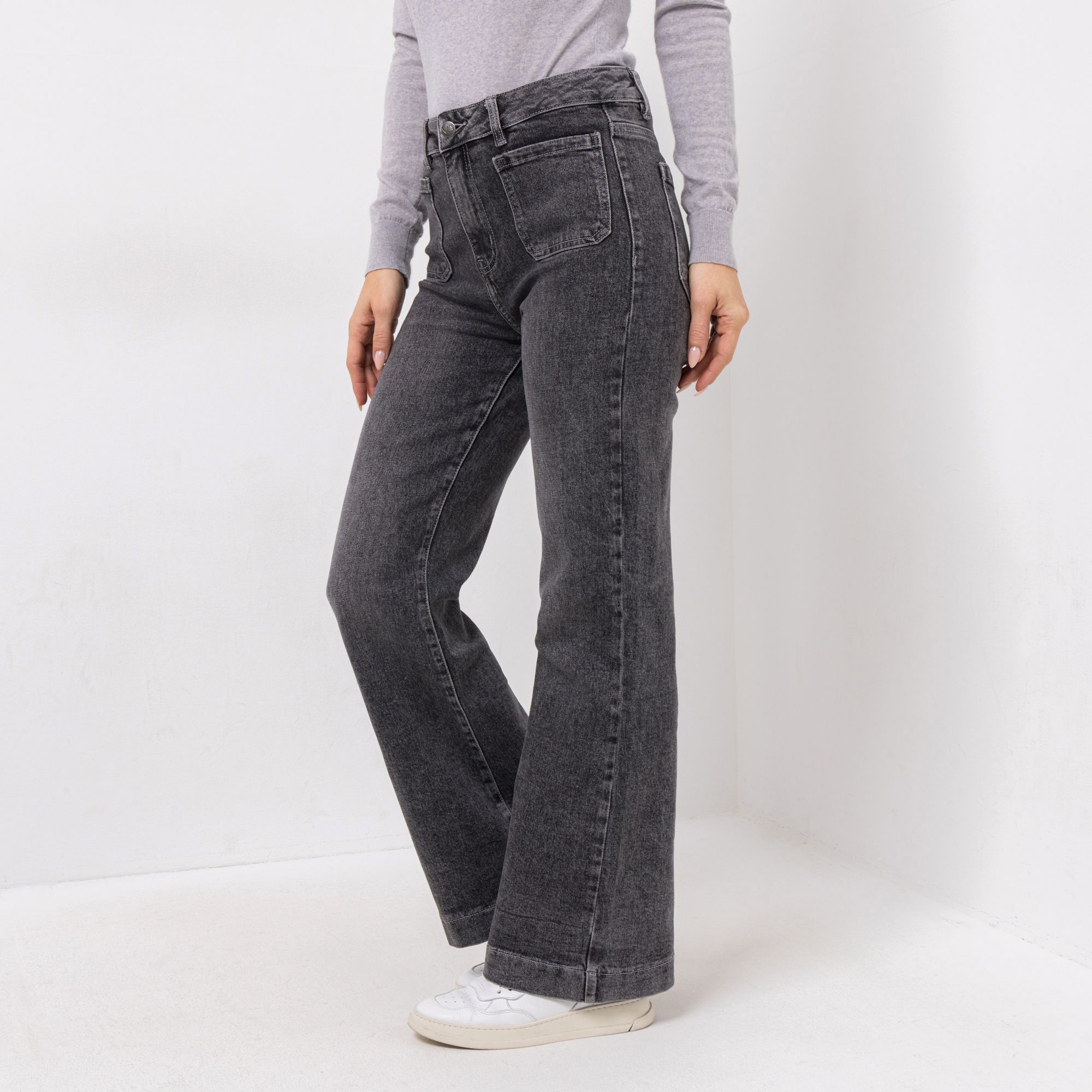 VIA MILANO Jeans 1/1-Länge aufgesetzte Taschen leicht ausgestellt