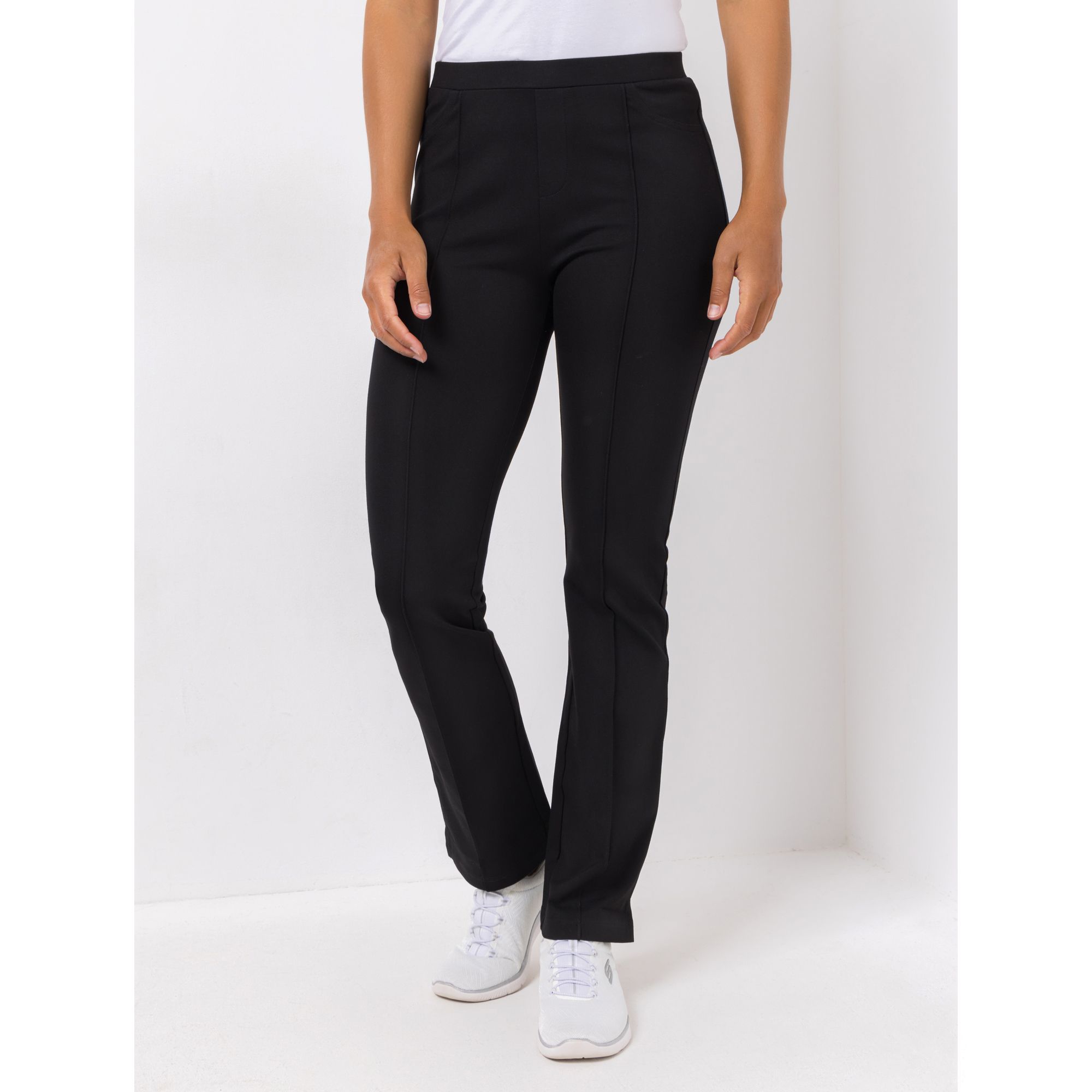 VIA MILANO Hose, 1/1-Länge Rundumdehnbund leicht ausgestellt Seitenschlitze