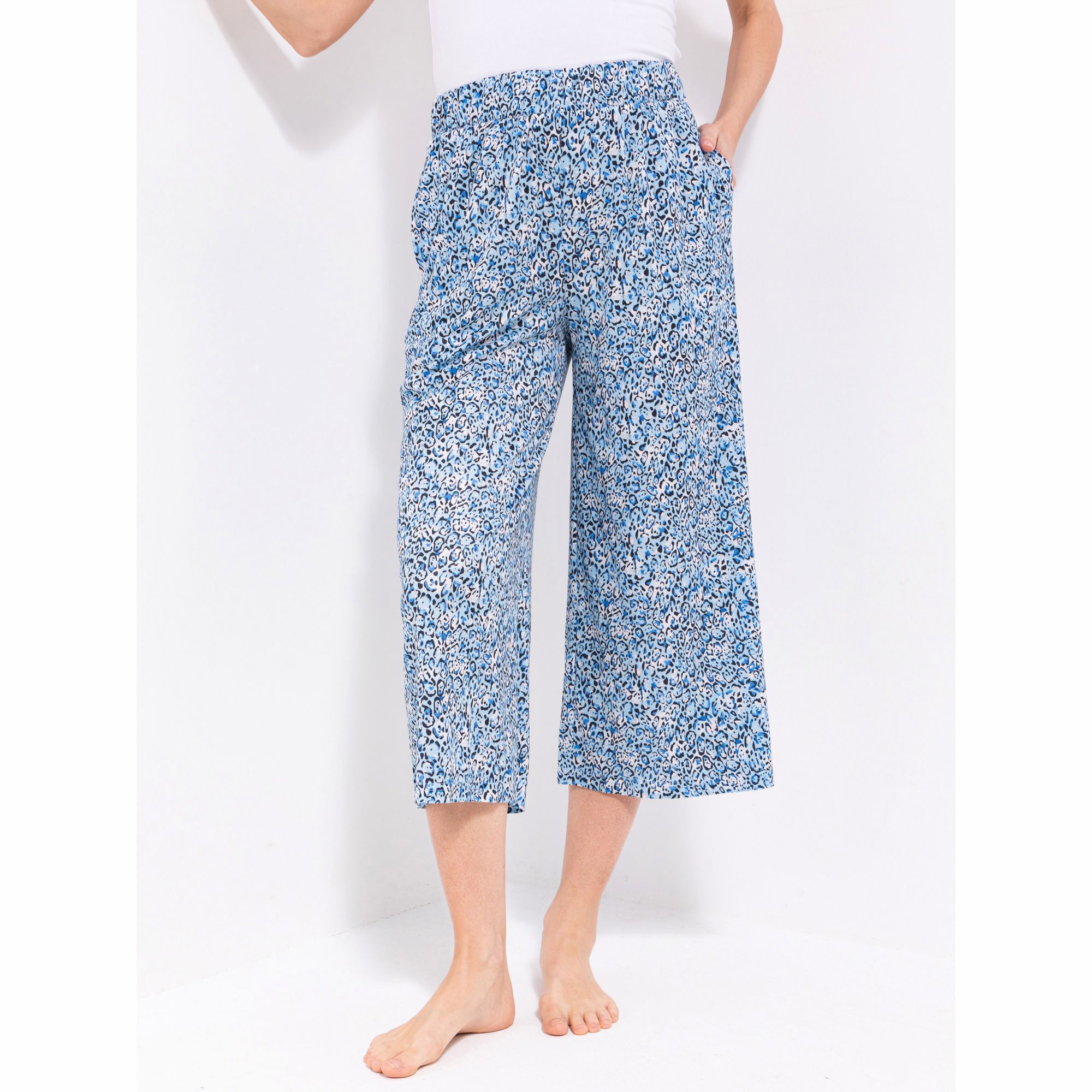 JERYMOOD HOMEWEAR Hose, 7/8-Länge Mikrofaser Rundumdehnbund bedruckt