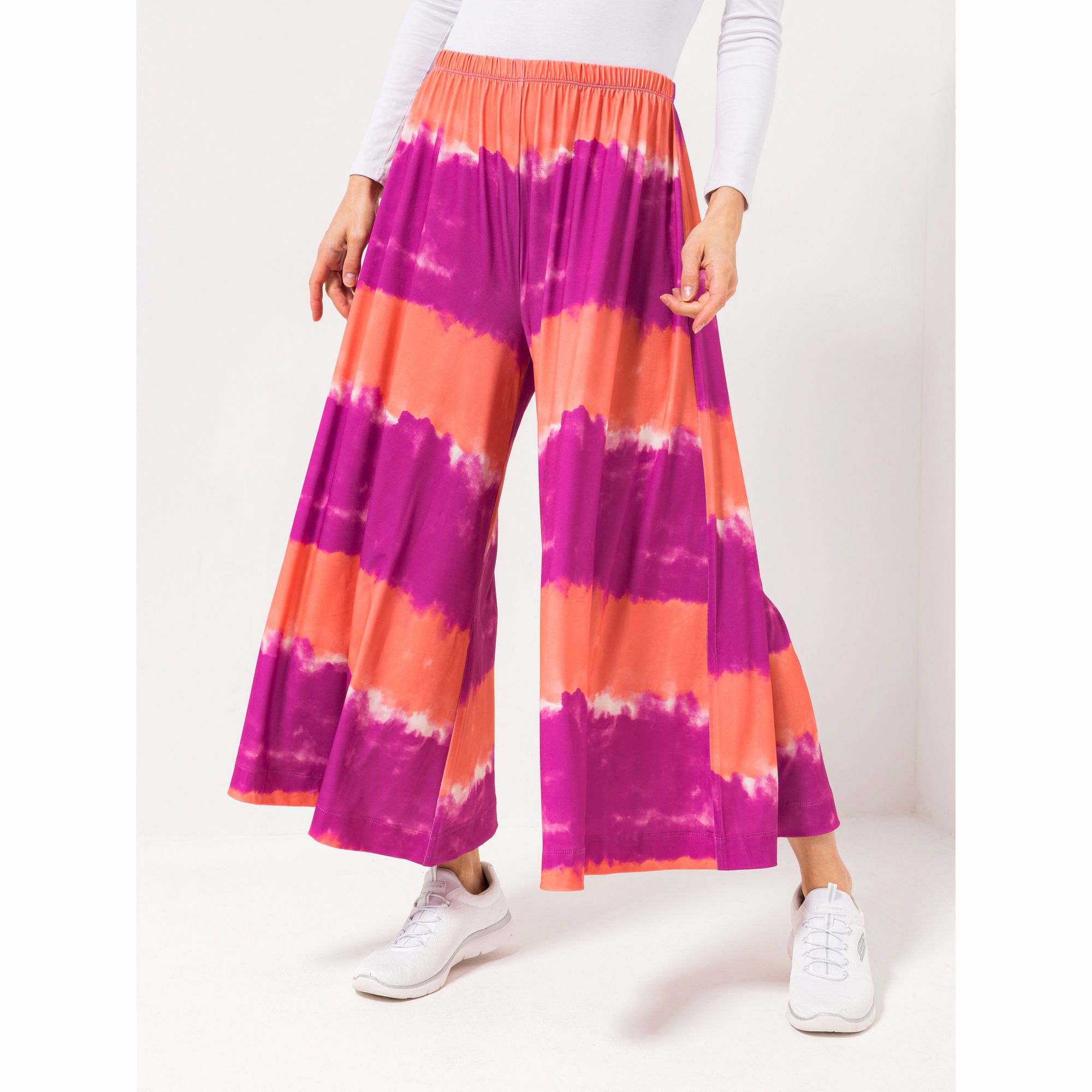 IN-PRINT Hosenrock, 7/8-Länge A-Linie elastische Ware grafischer Druck