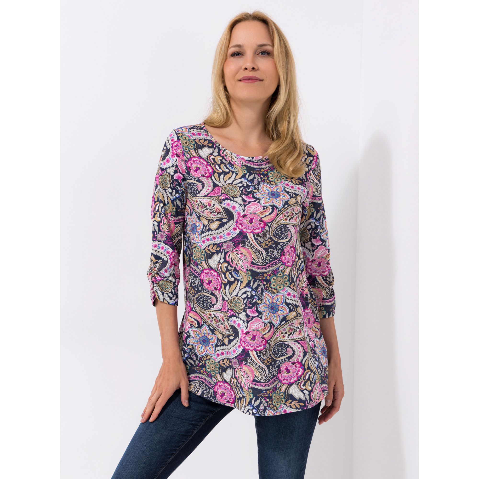 Green Cotton by Peter Hahn Shirt, 3/4-Arm Style Fillippa Rundhalsausschnitt