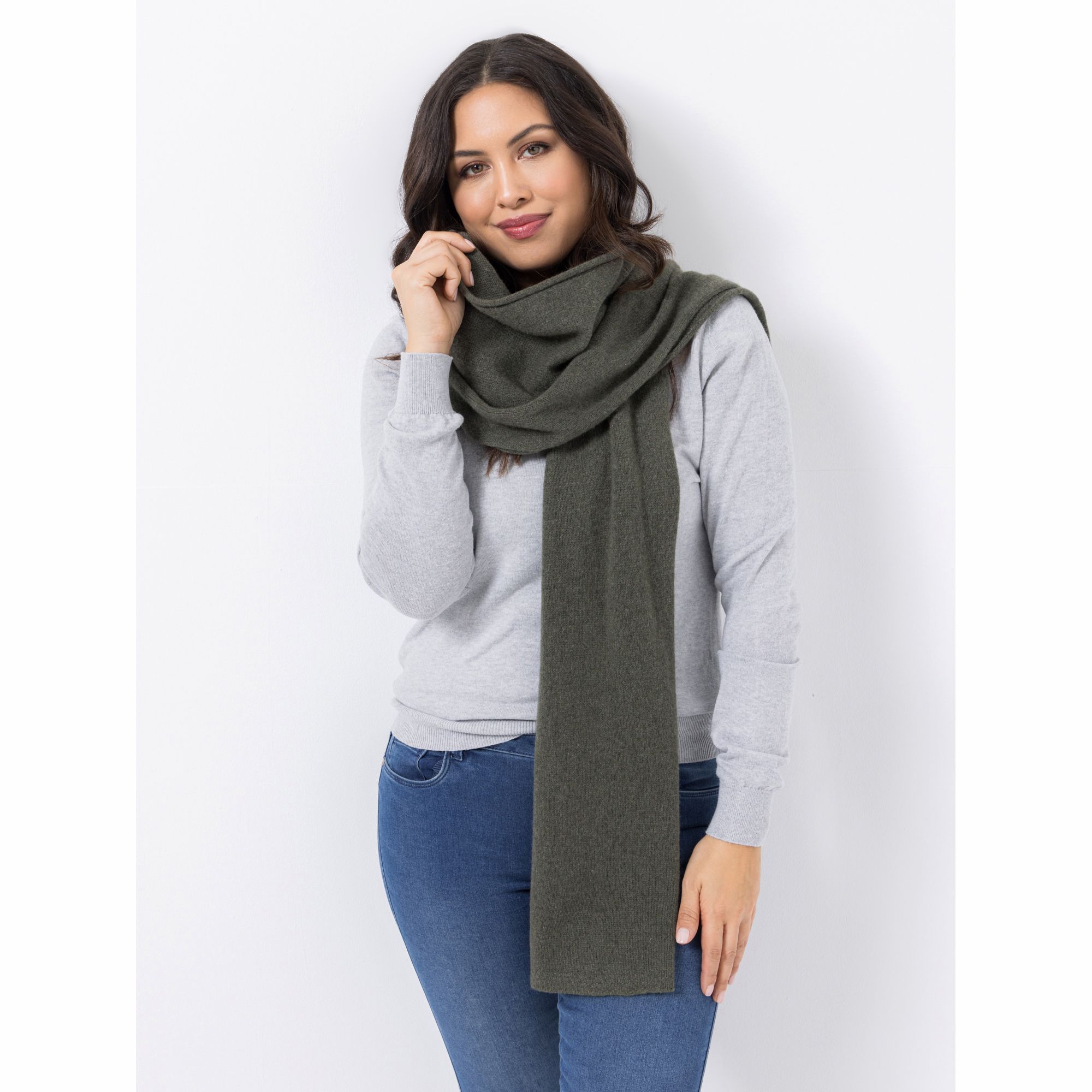 VIA MILANO Schal Rollkante 180 x 36cm 100% Kaschmir