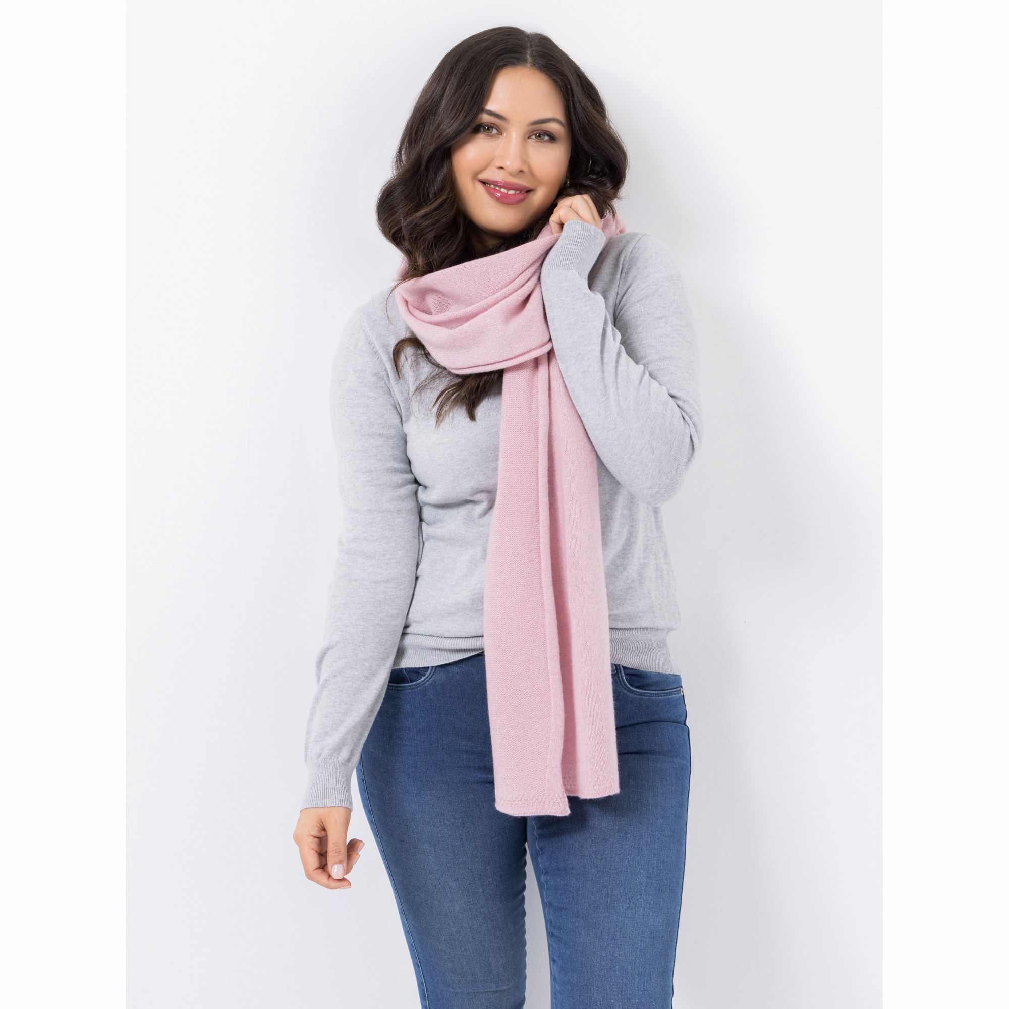 VIA MILANO Schal Rollkante 180 x 36cm 100% Kaschmir